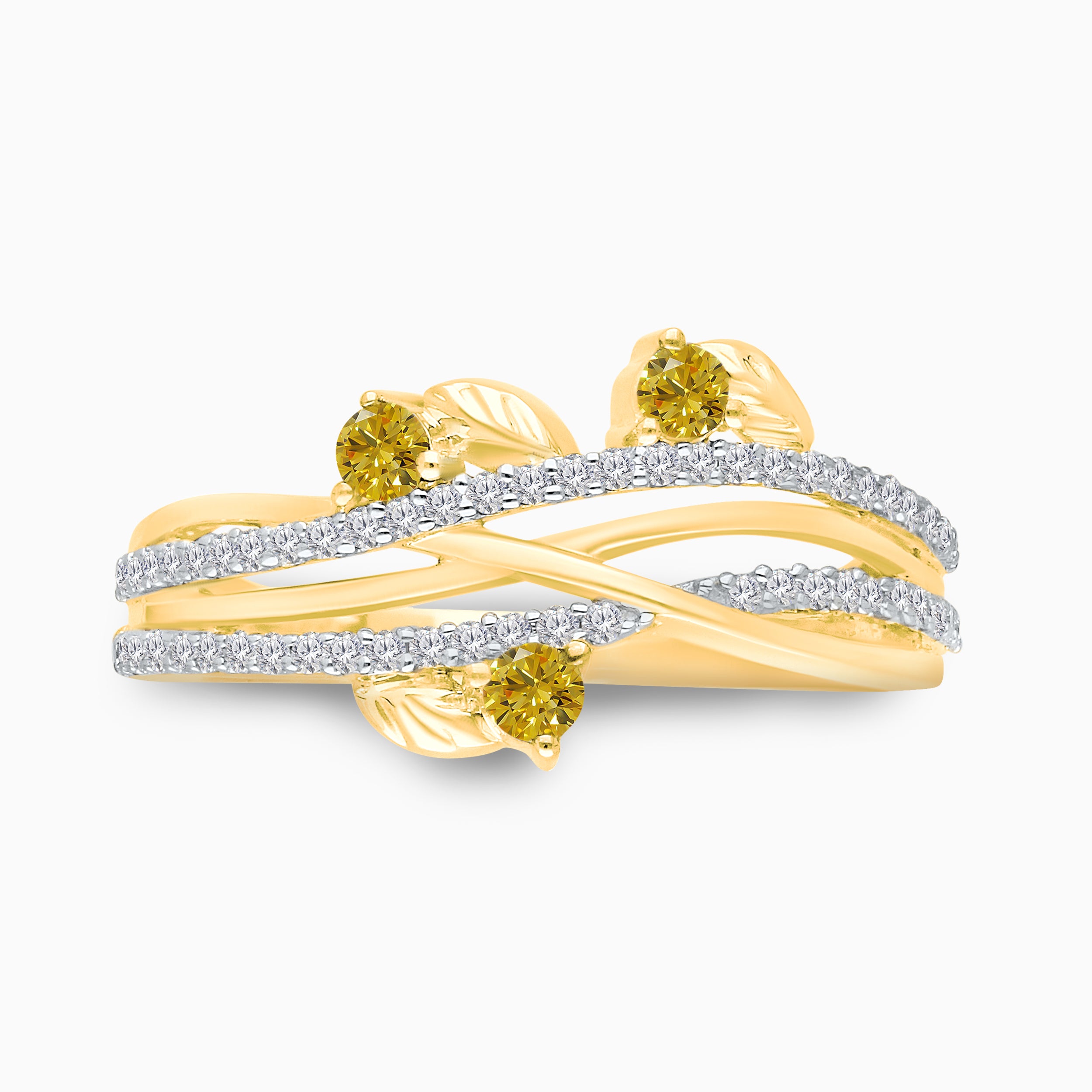 Starlight Yellow and White Diamond Ring