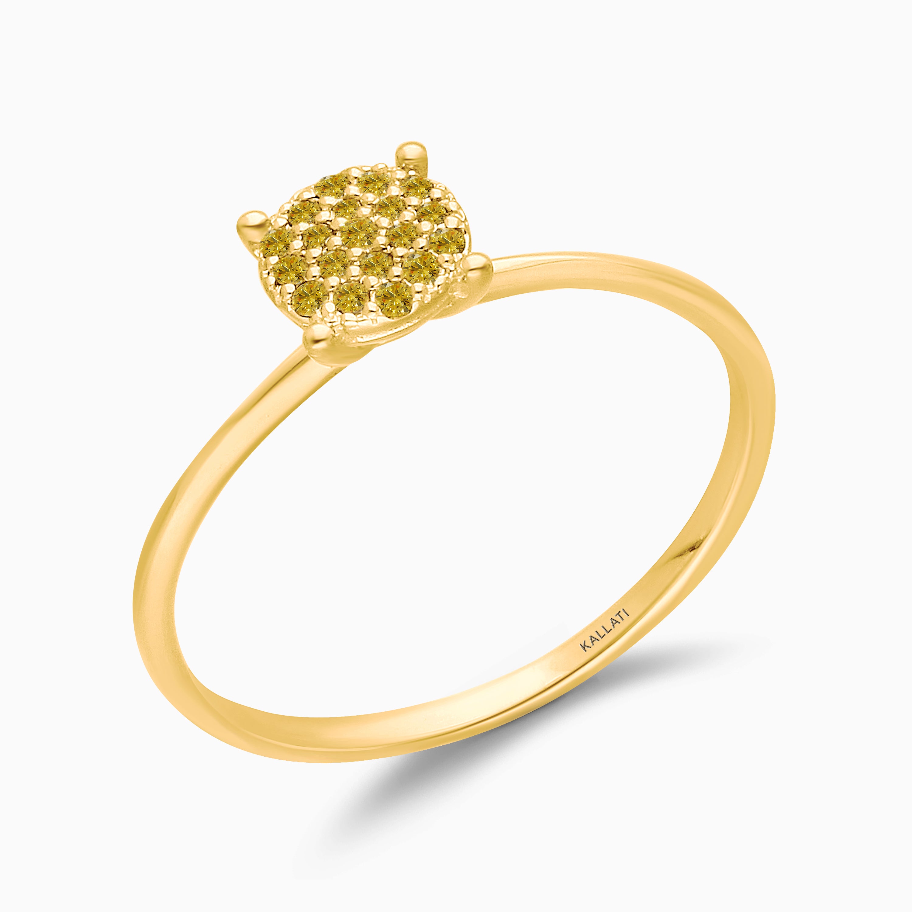Cluster Yellow Diamond Ring