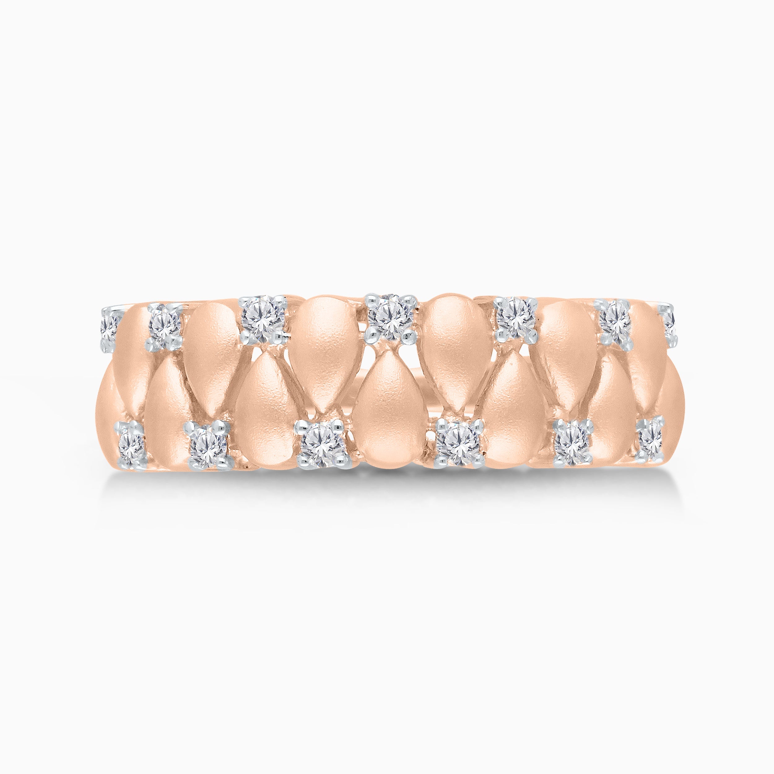 Quilted Duo Row Diamond Band