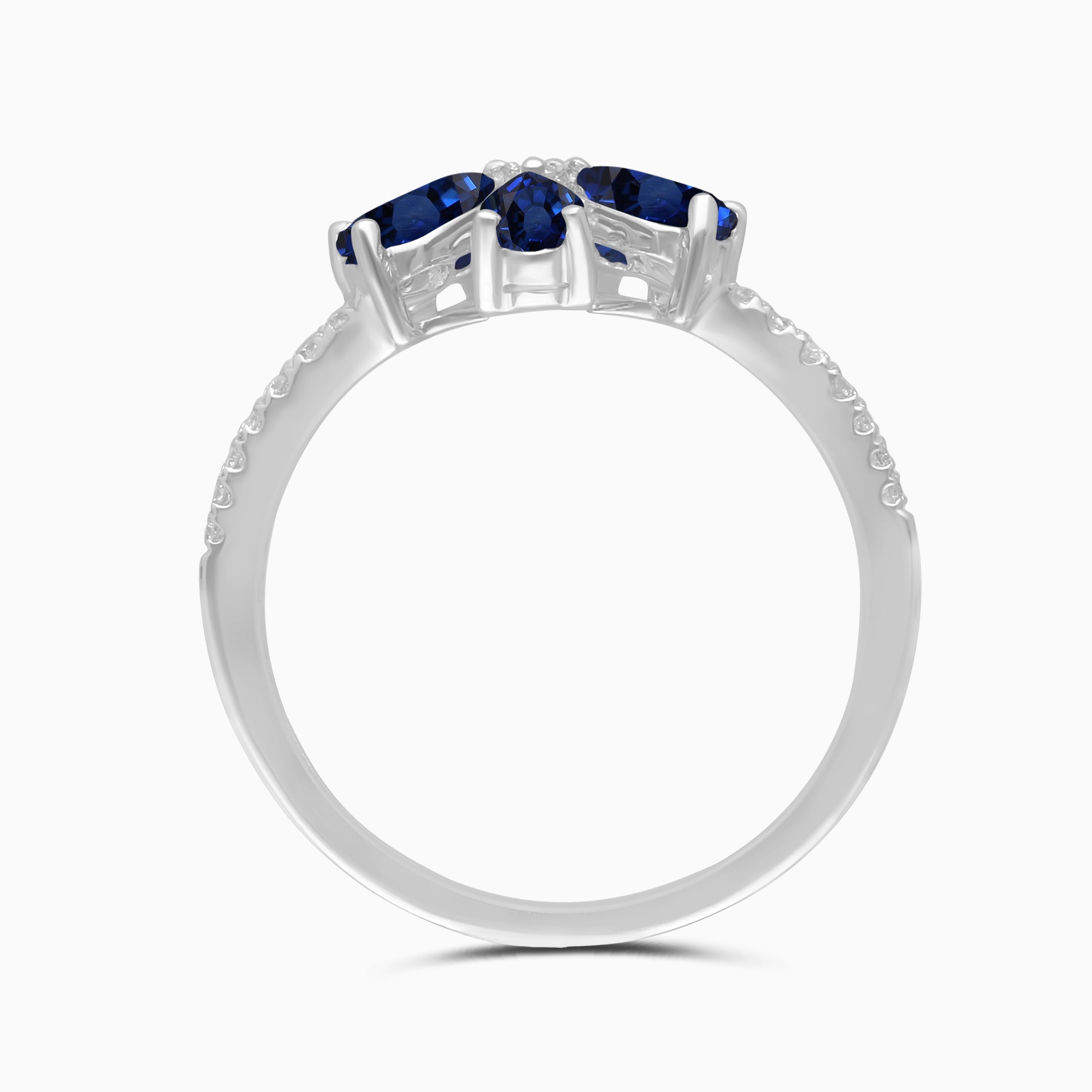 Flower Power Blue Sapphire and Diamond Ring