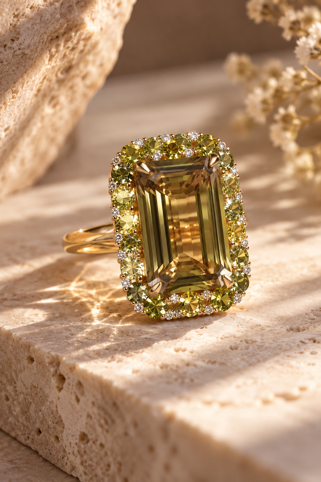 Certified Green Garden Csarite Ring