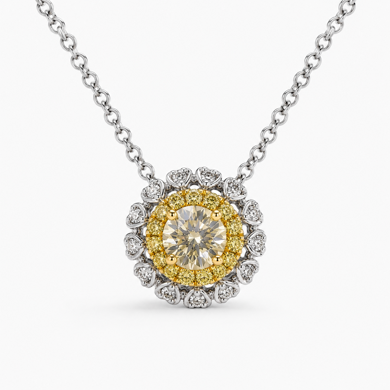 Solstice Yellow & White Diamond Pendant Yellow Diamond