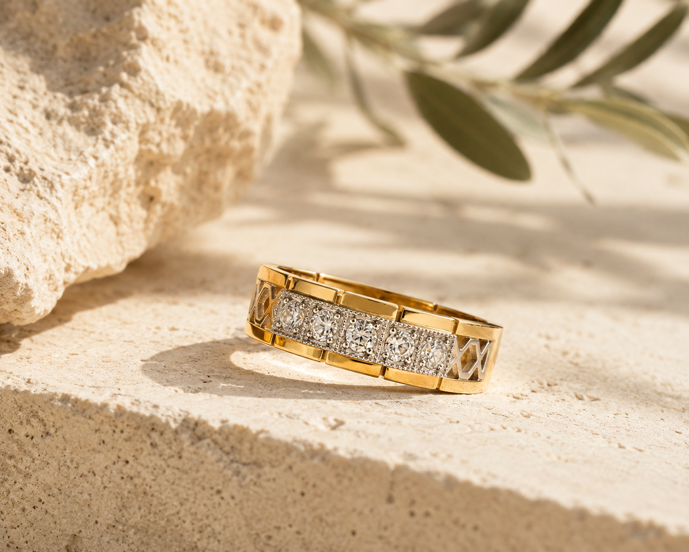 Luminating Sky Men's Band White Diamond