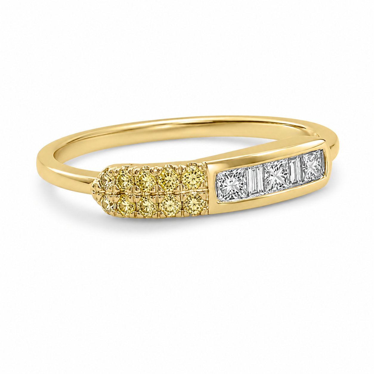 Rays of Sunshine Stacking Ring Yellow Diamond