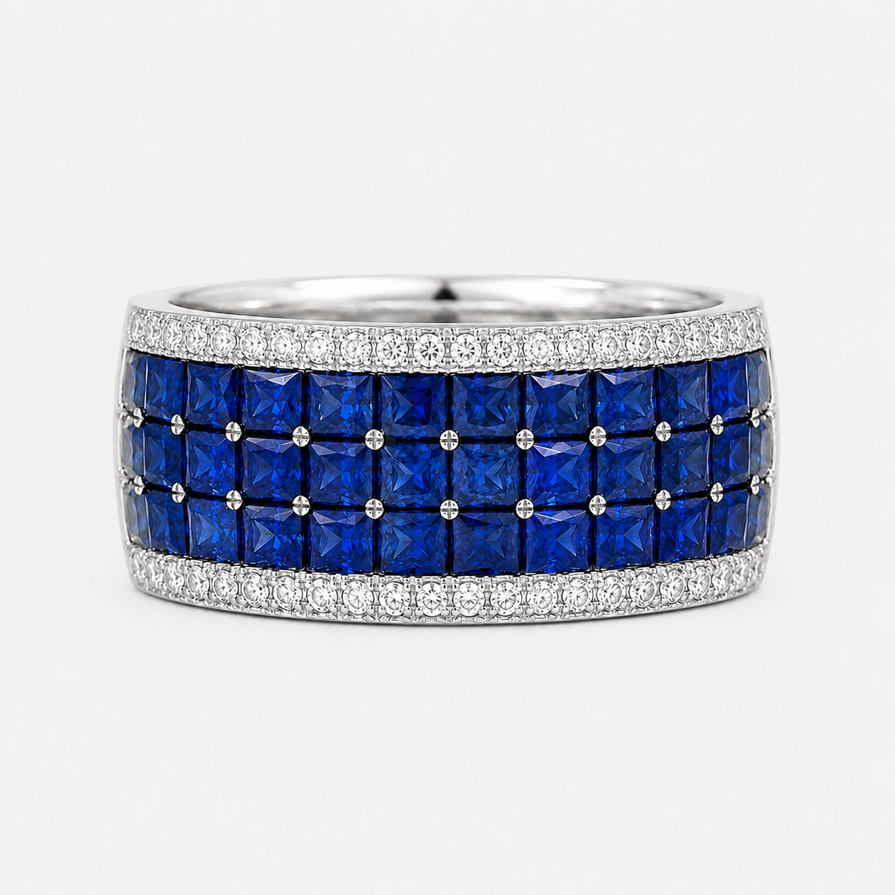 Fortress Sapphire & Diamond Band Blue Sapphire