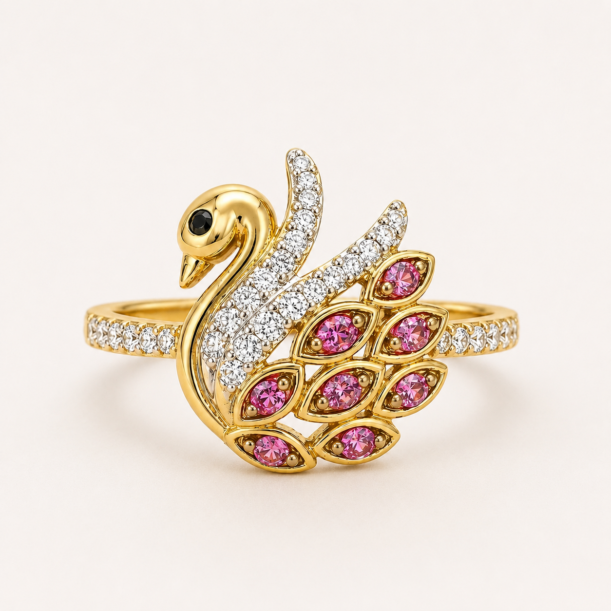 Pink Feathered Swan Ring Legacy Of The Wild
