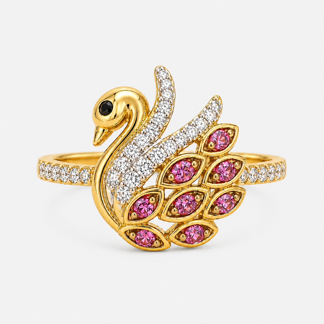 Pink Feathered Swan Ring Legacy Of The Wild