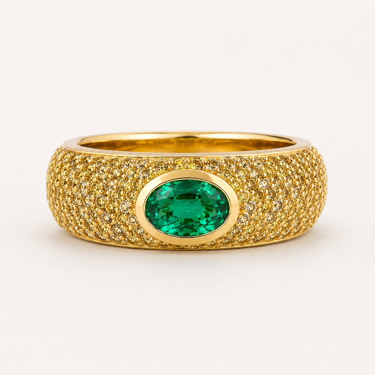 Sunlit Emerald Band Emerald