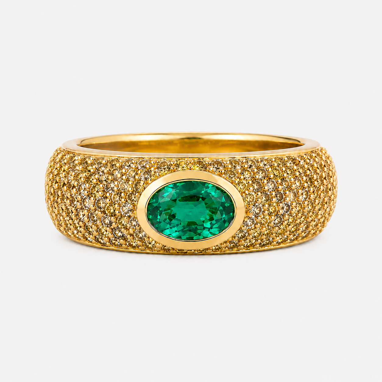 Sunlit Emerald Band Emerald