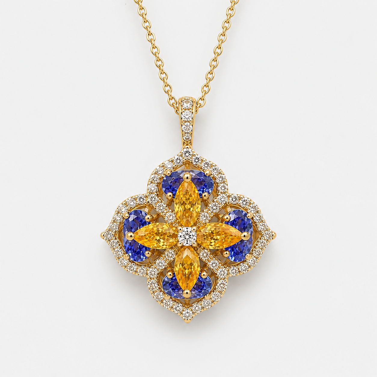 Golden Blossom Tanzanite Pendant Tanzanite