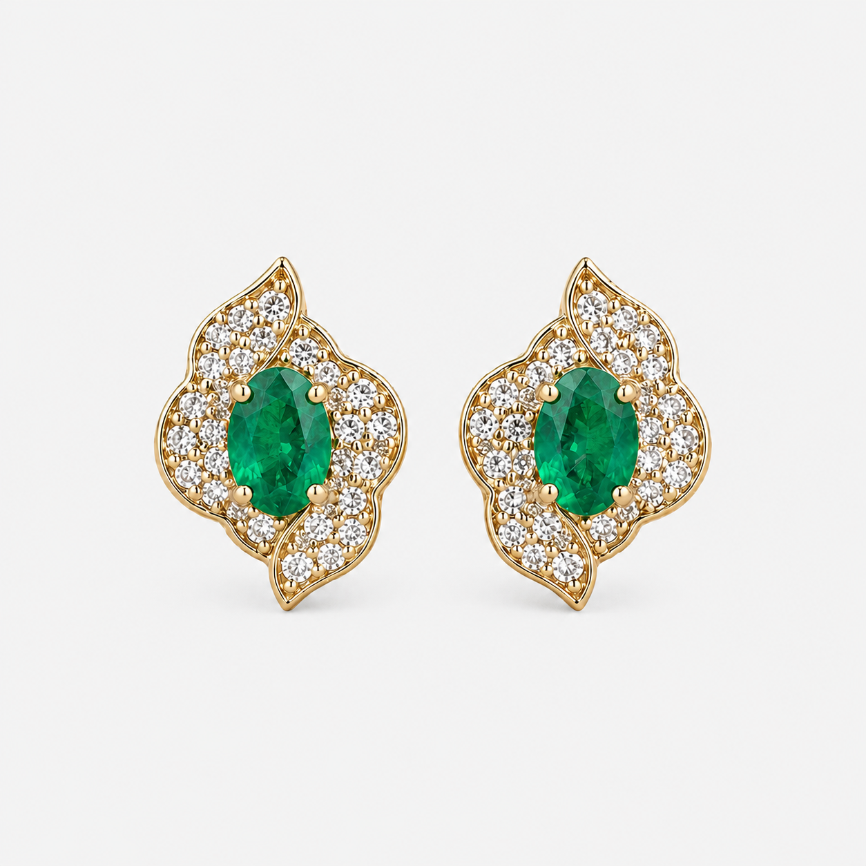Green Ivy Studs Emerald