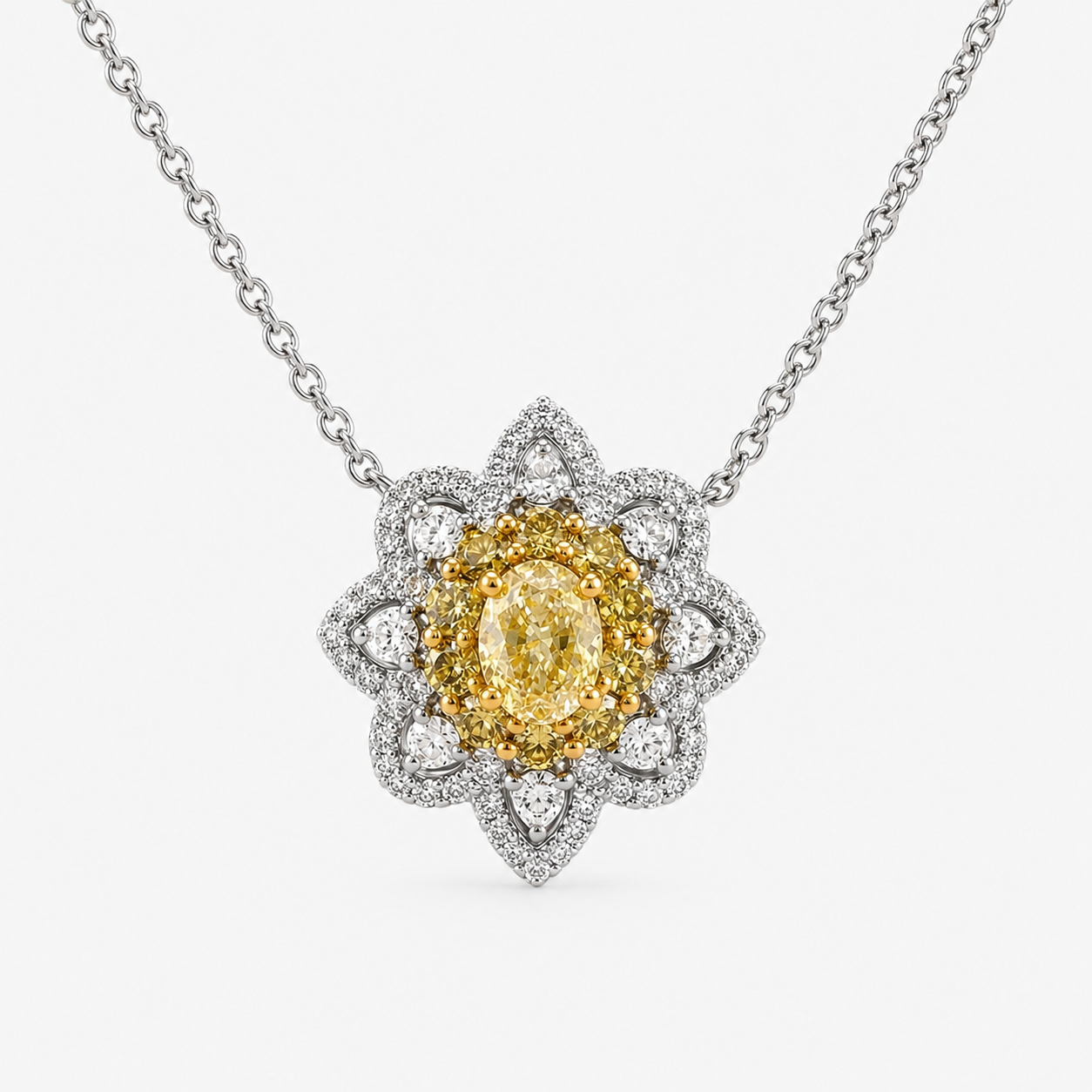 Magnolia Diamond Necklace Yellow Diamond