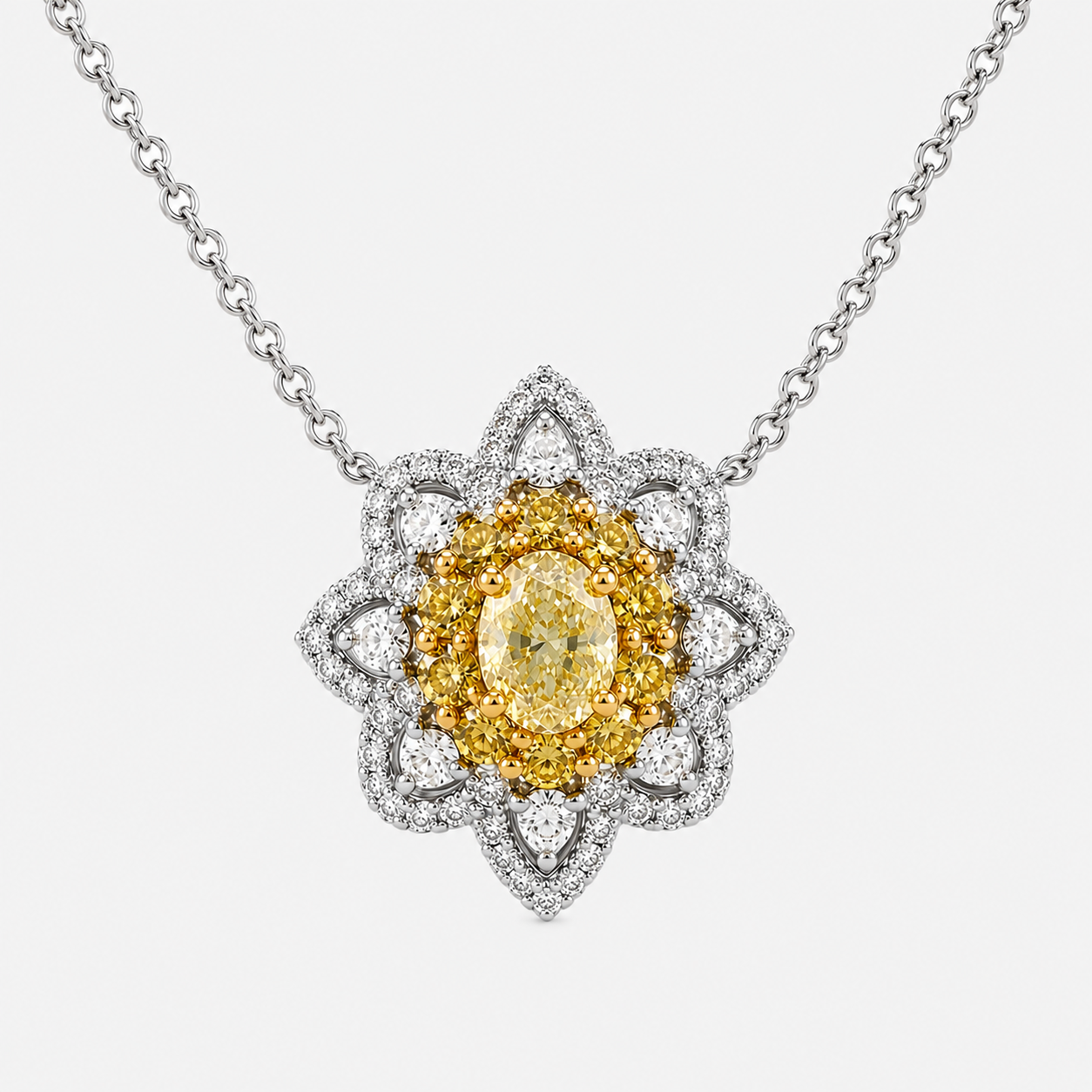 Magnolia Diamond Necklace Yellow Diamond