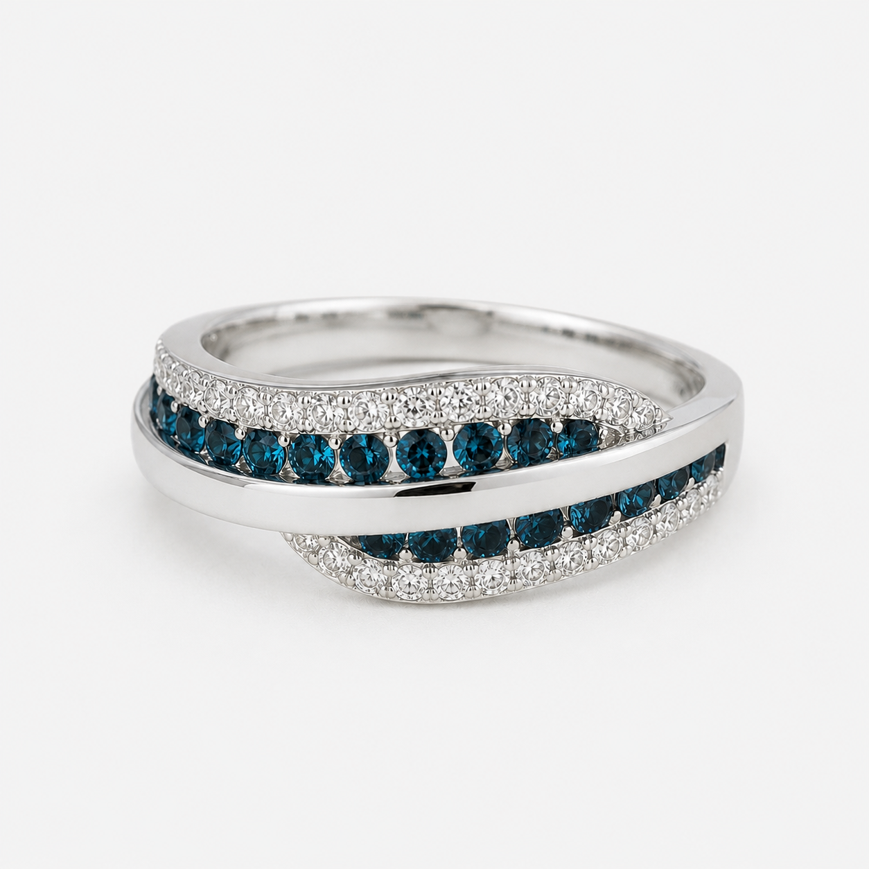 Tridant Tides Blue Diamond Ring blue diamond