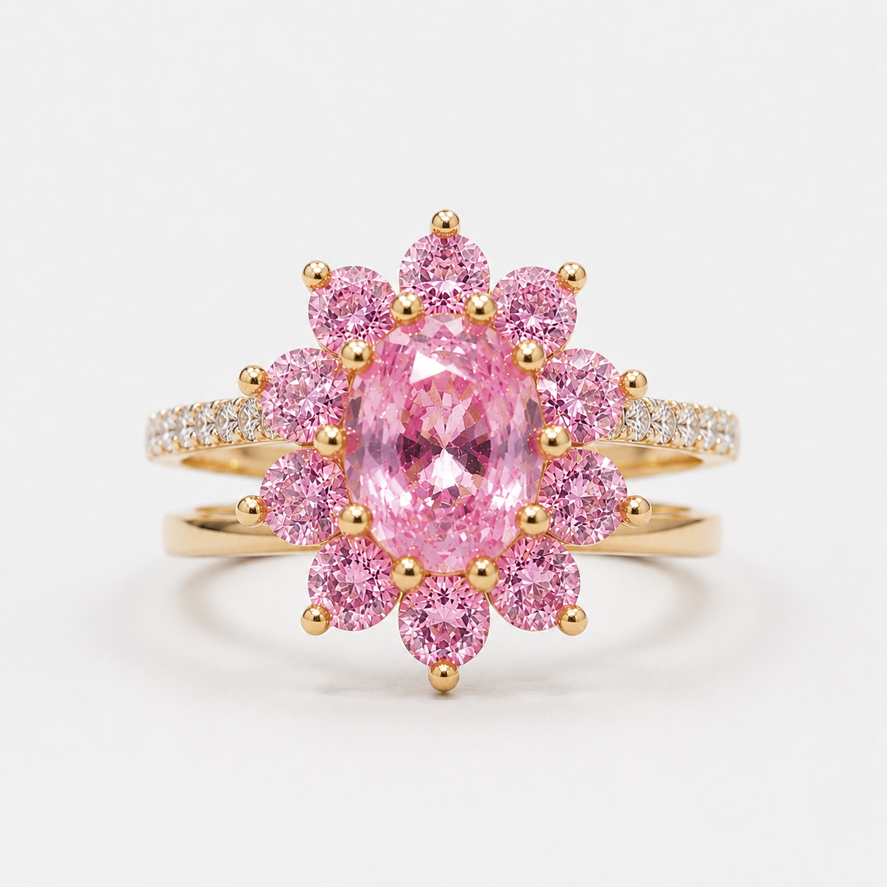 Dahlia Pink Sapphire & Diamond Ring Pink Sapphire