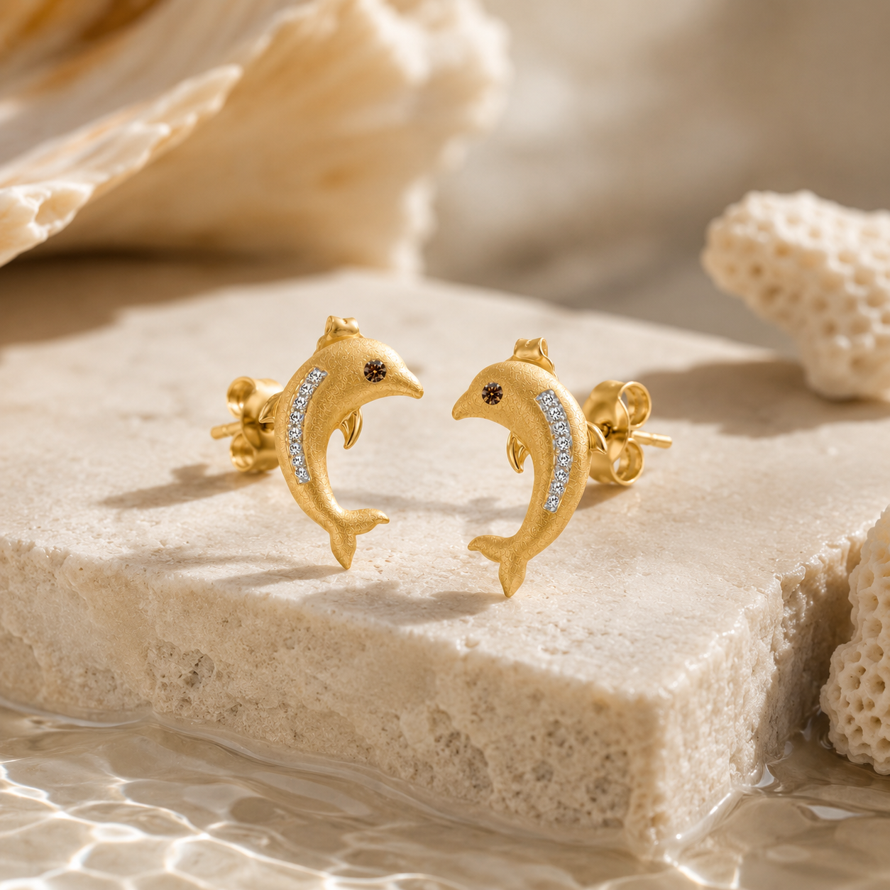 Dolphin Diamond Studs