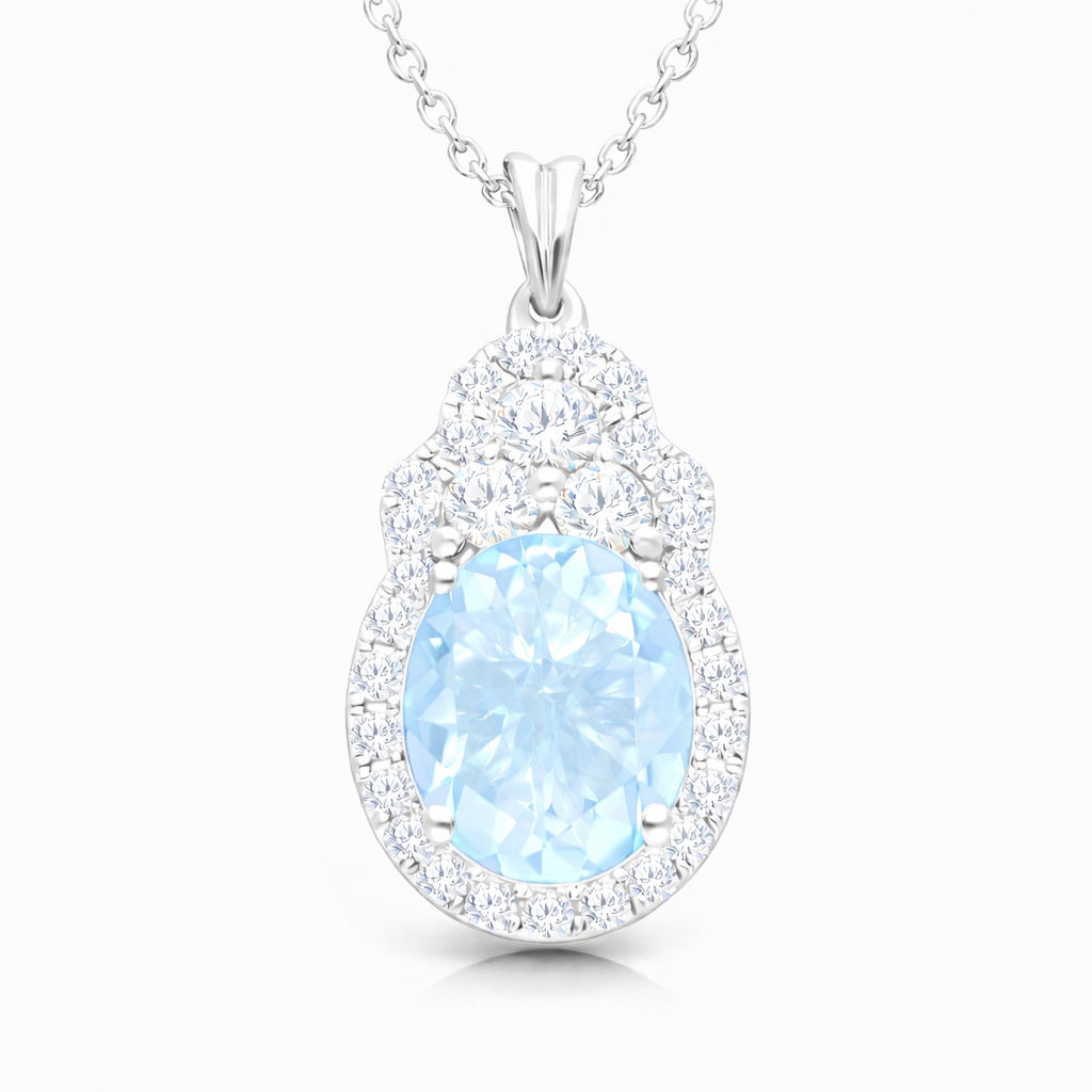 Azura Aquamarine & Diamond Necklace