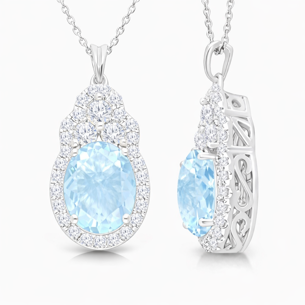 Azura Aquamarine & Diamond Necklace