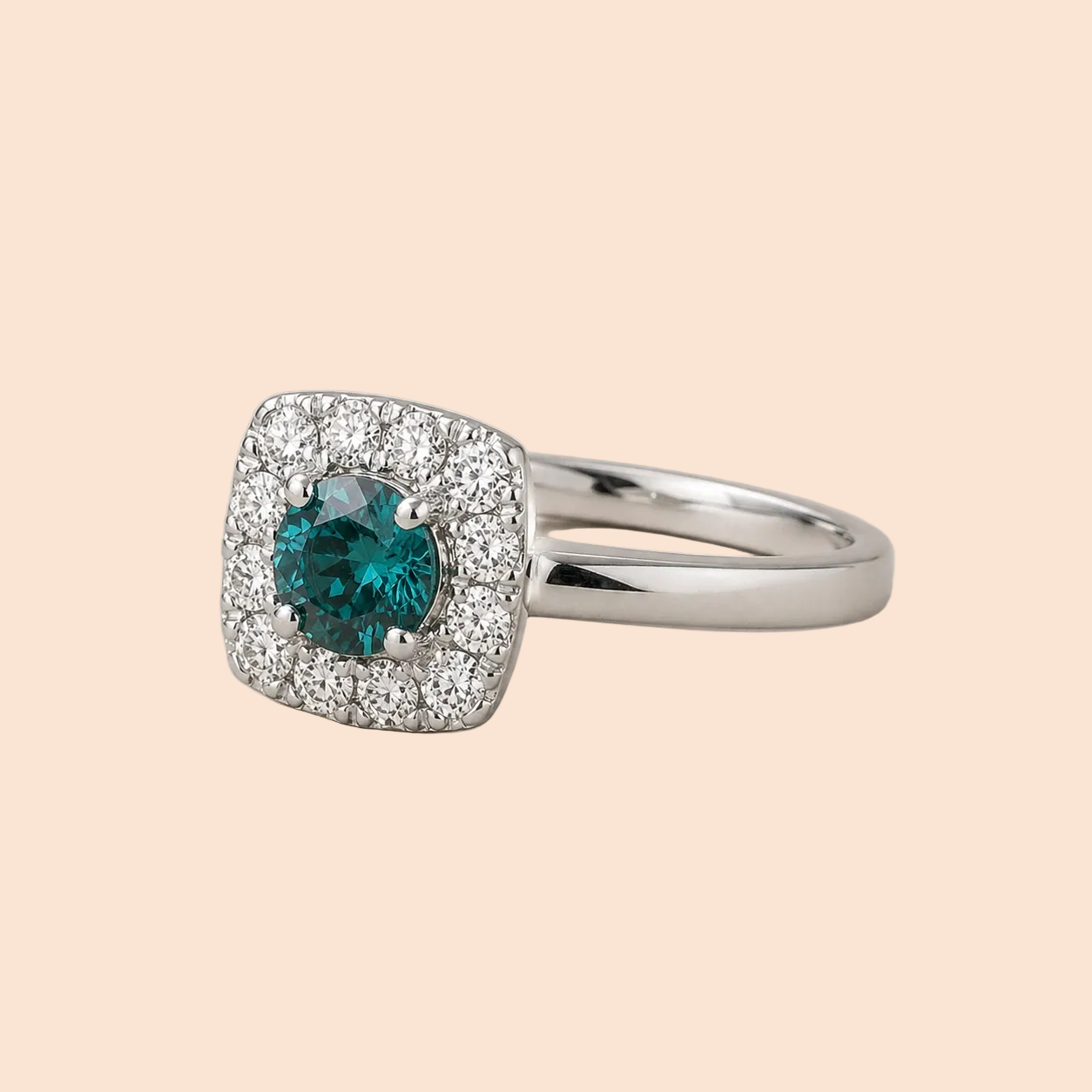 Cushioned Blue Diamond Ring blue diamond