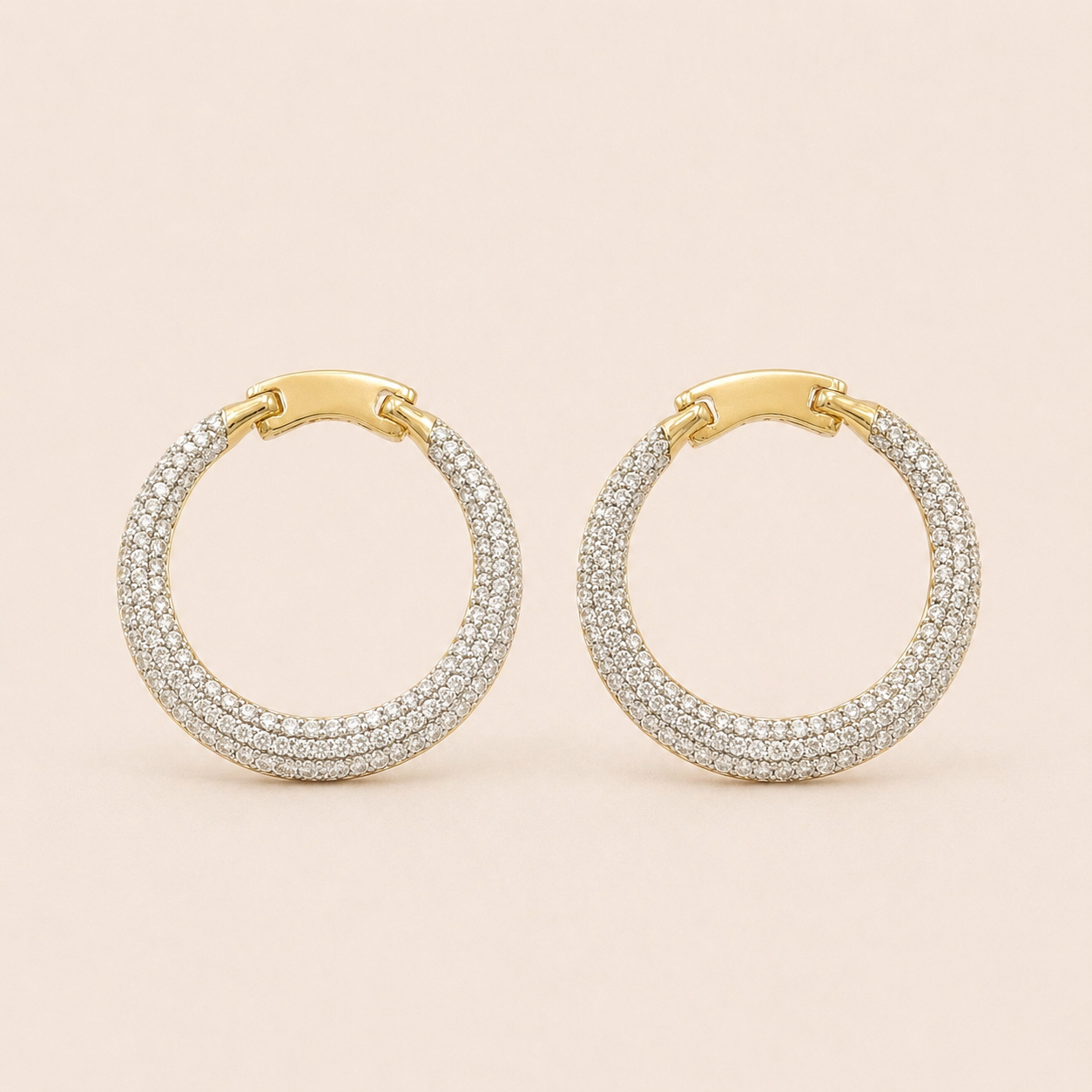 Inside Out Diamond Eternity Hoops White Diamond