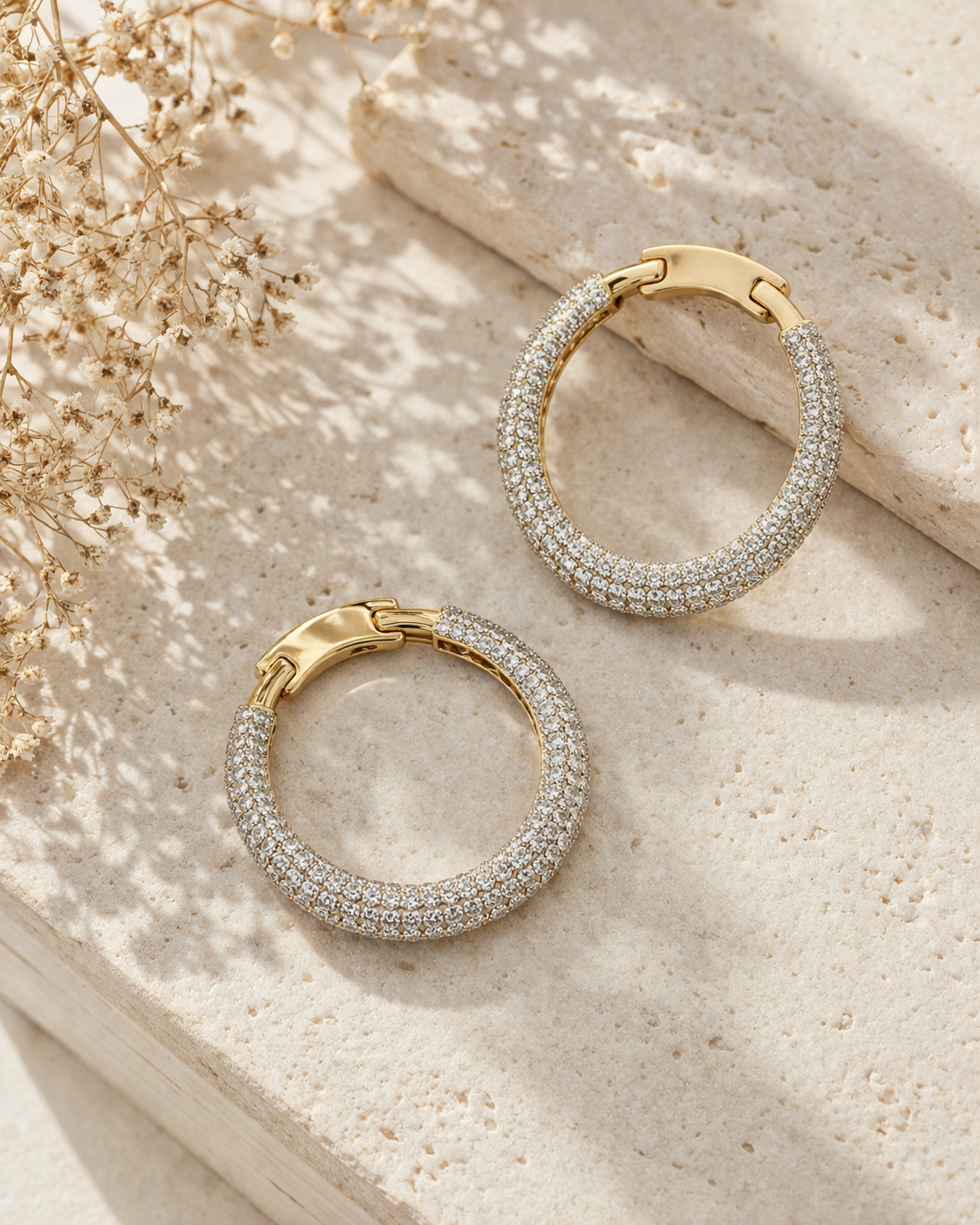 Inside Out Diamond Eternity Hoops White Diamond
