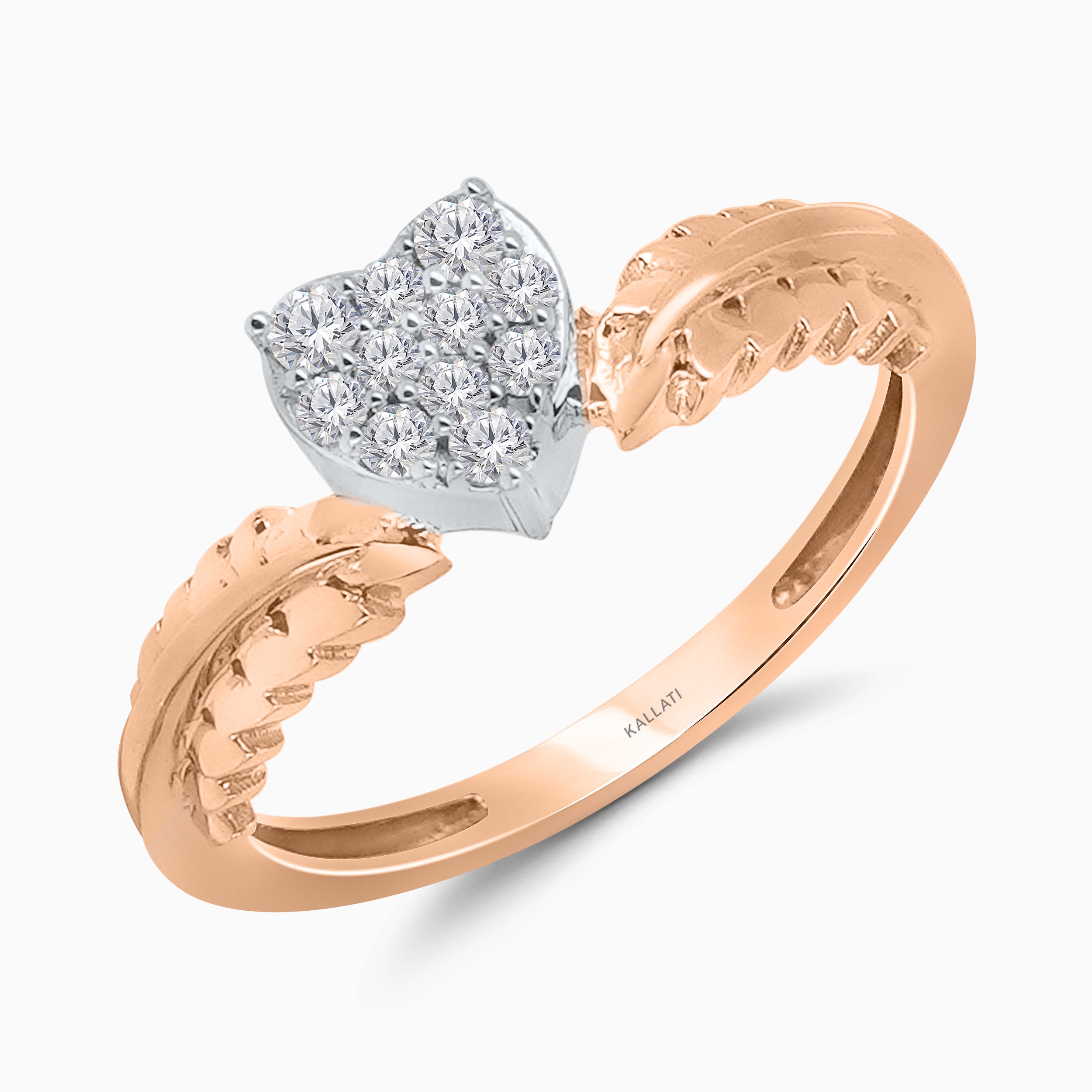 Floating Diamond Heart Ring
