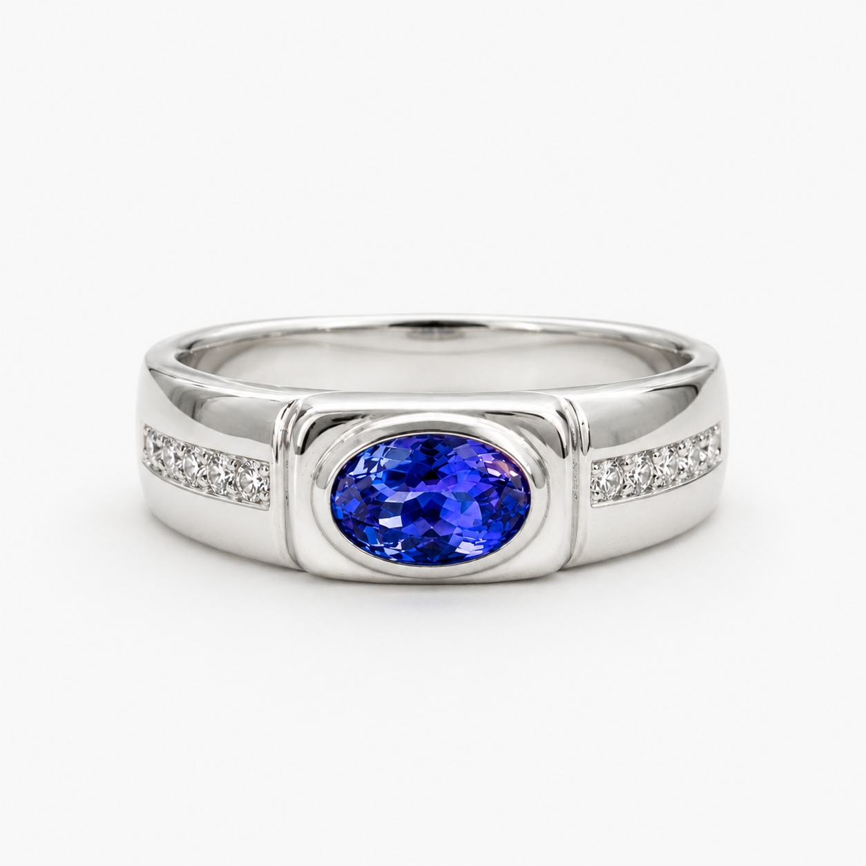 Large Violet Oasis Men's Ring Tanzanite