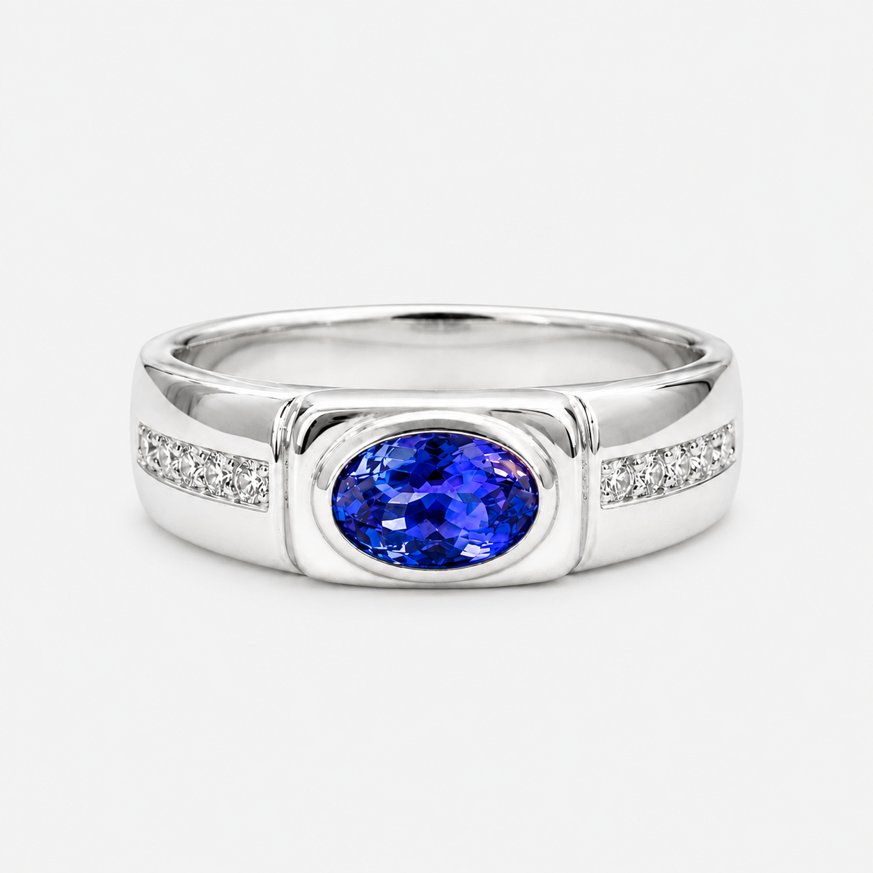 Large Violet Oasis Men's Ring Tanzanite