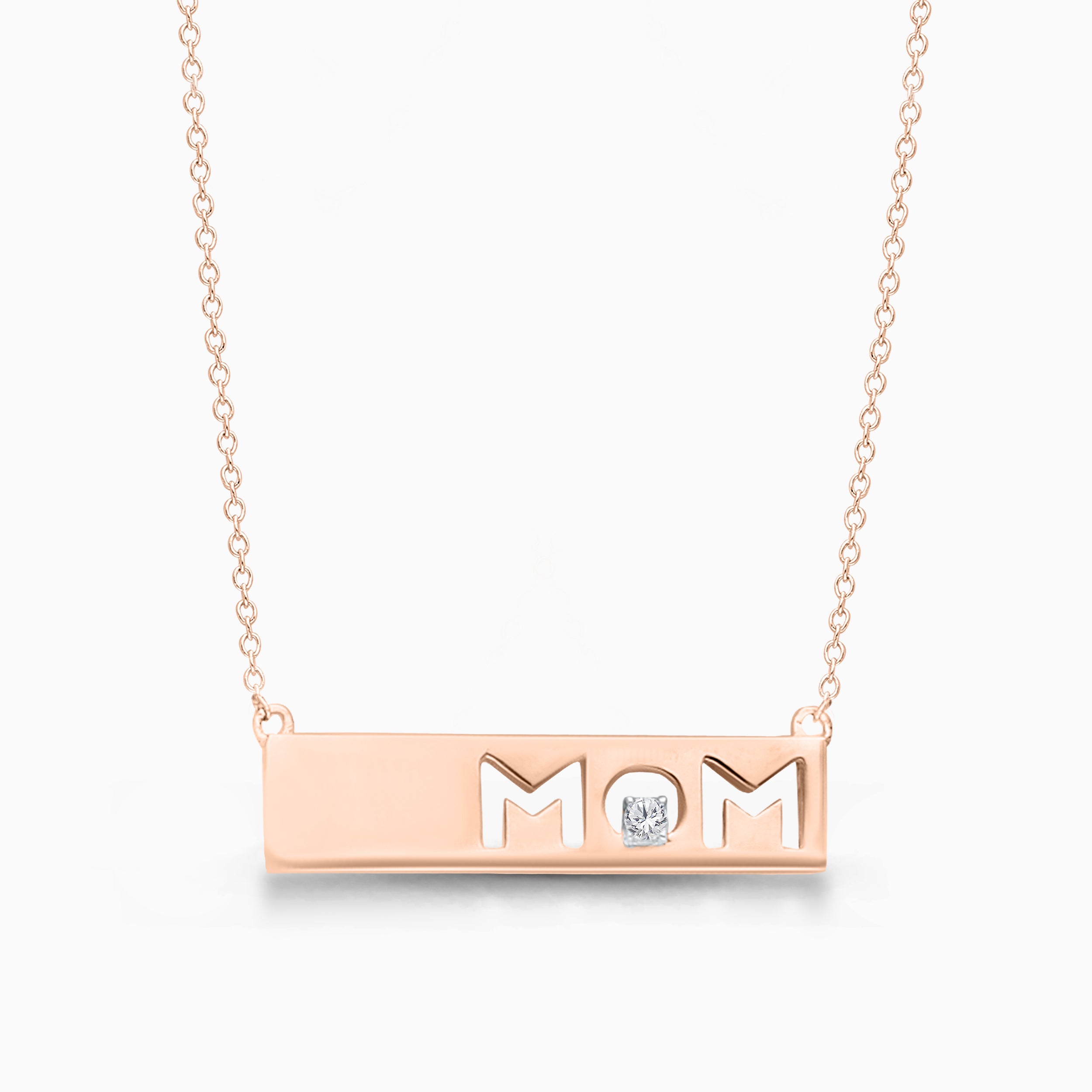 Rose Gold MOM diamond Pendant