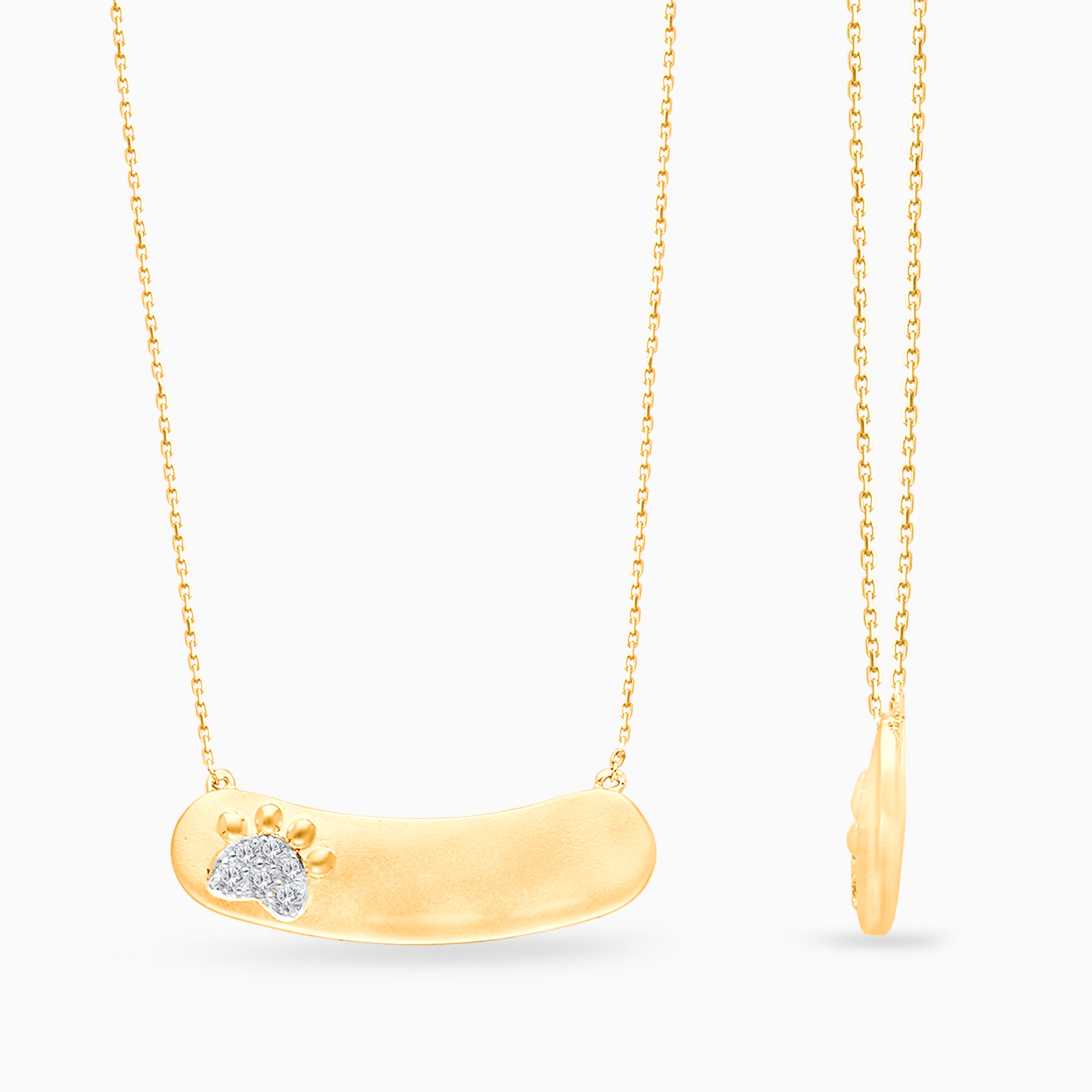 Engravable Diamond Paw Pendant