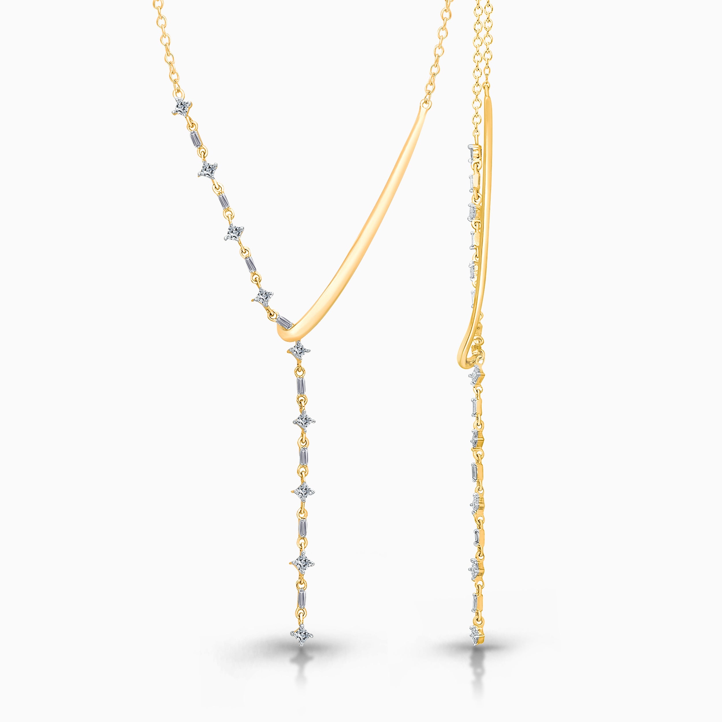 Asymmetric Yellow Gold Diamond Legendary Necklace