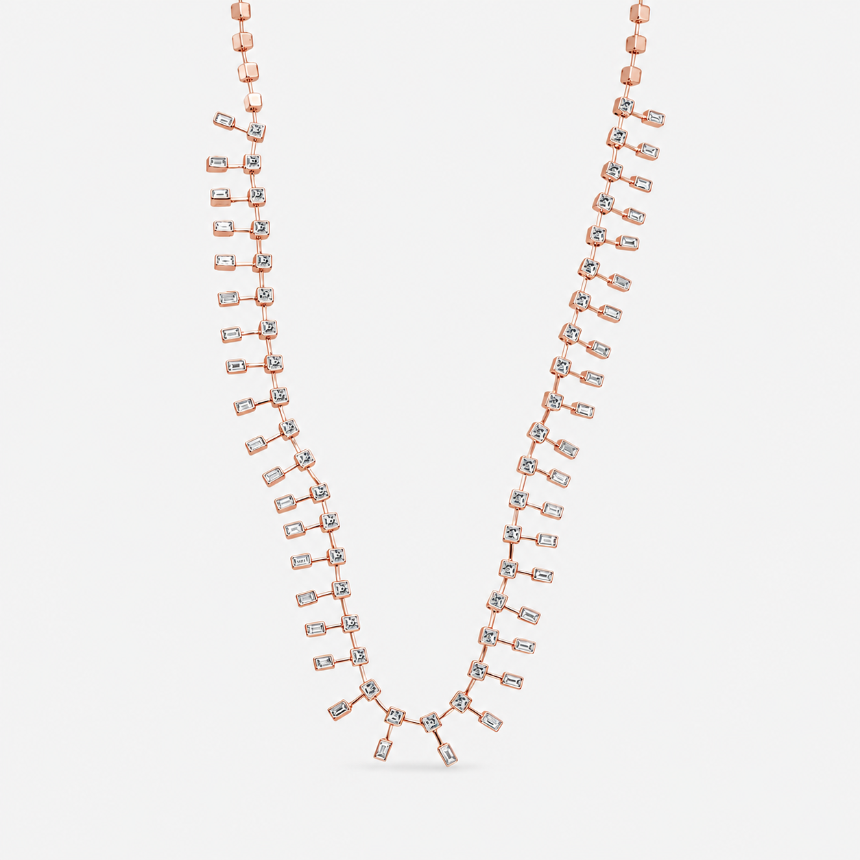 Baguette Dangle Diamond Tennis Necklace Bespoke
