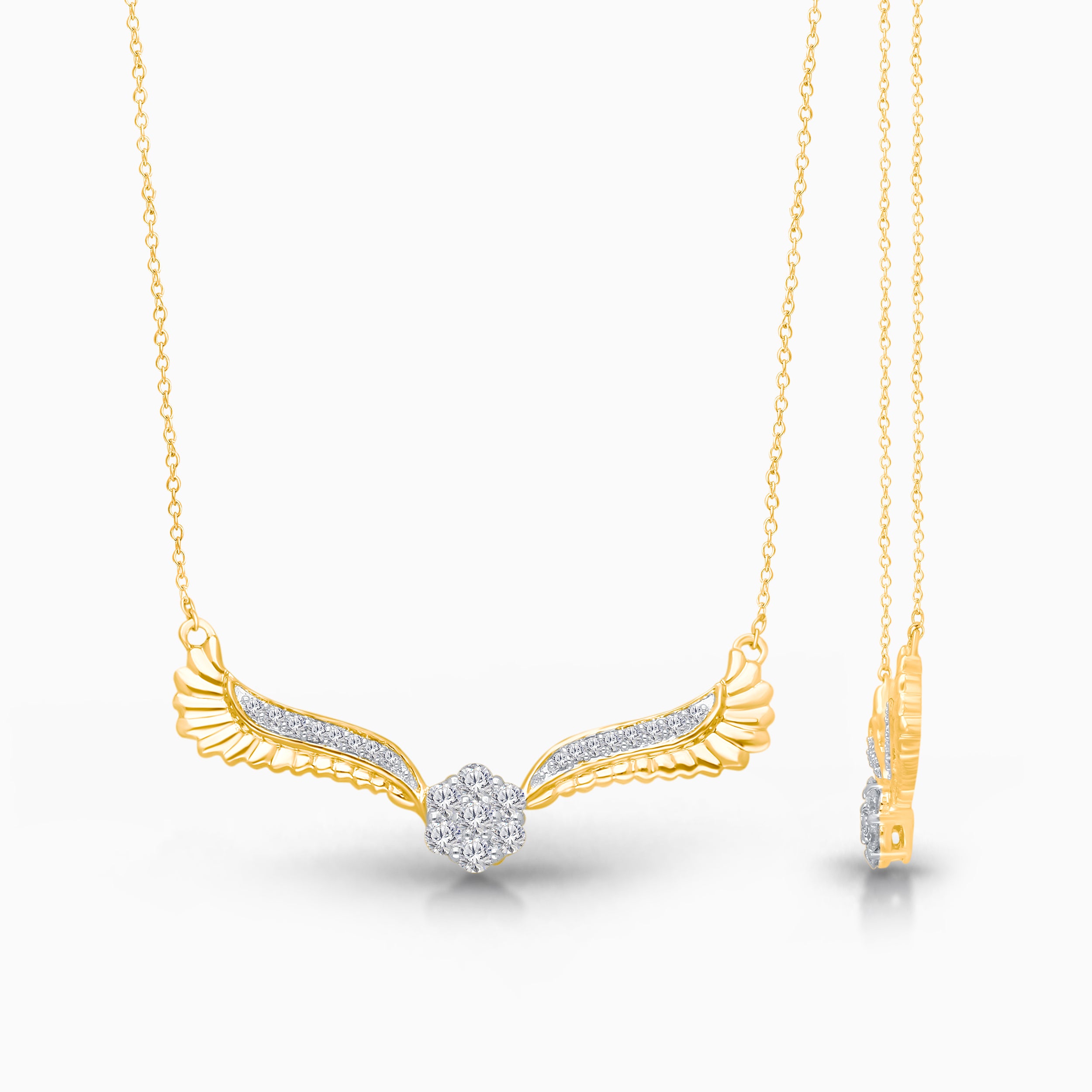 Diamond Griffiness Open Winged Pendant
