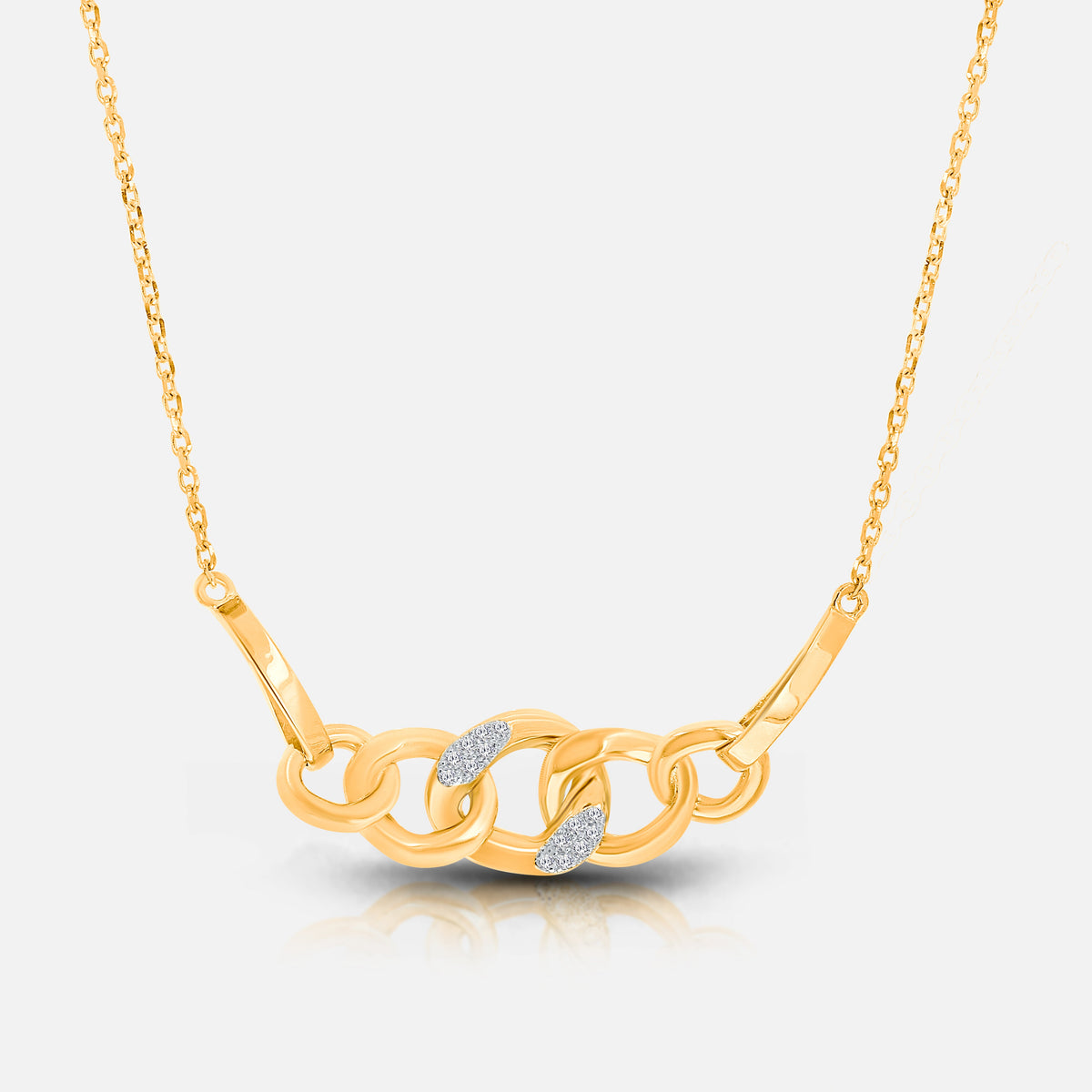 Diamond Chain Link Necklace BOLD GOLD