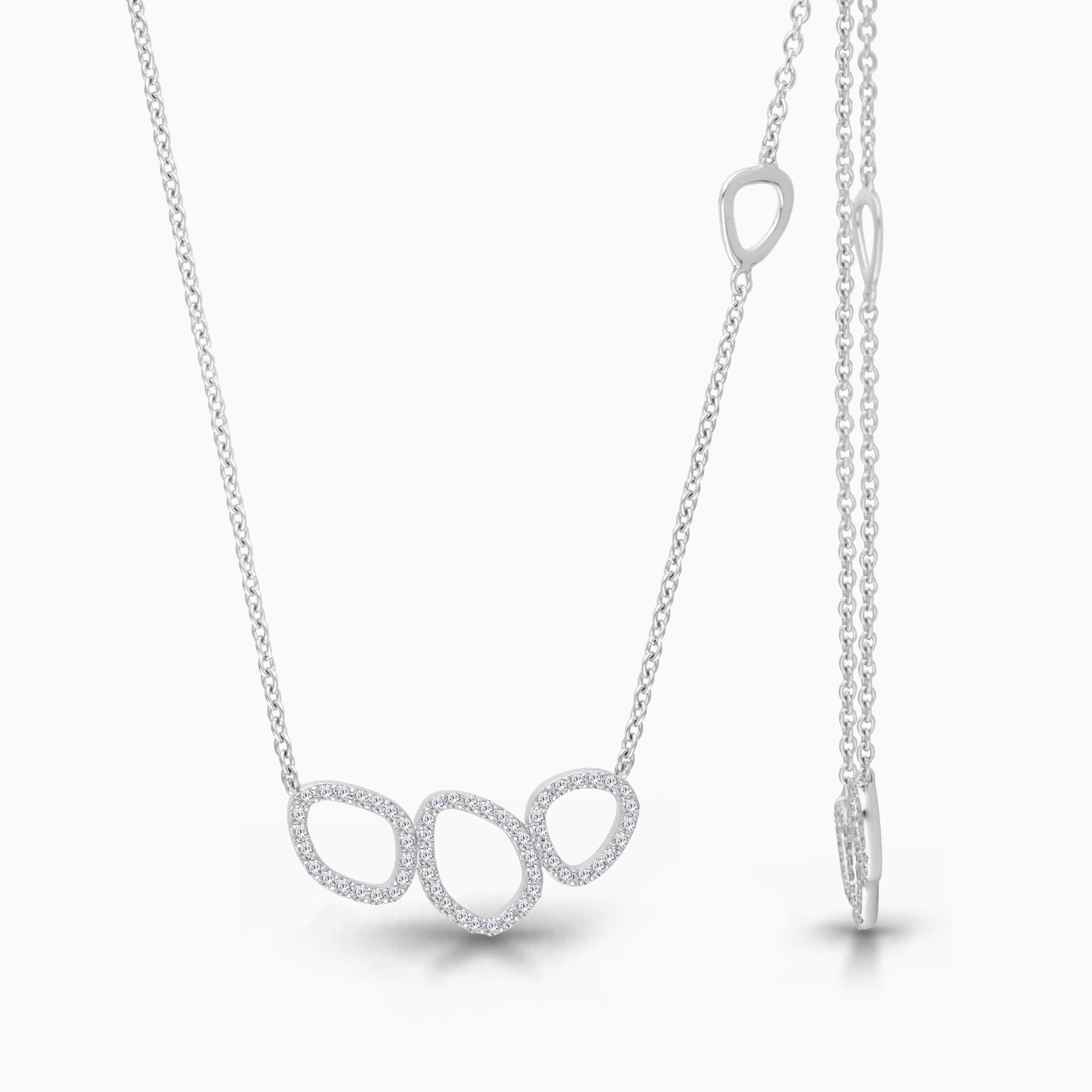 Trio Diamond Oval Pendant