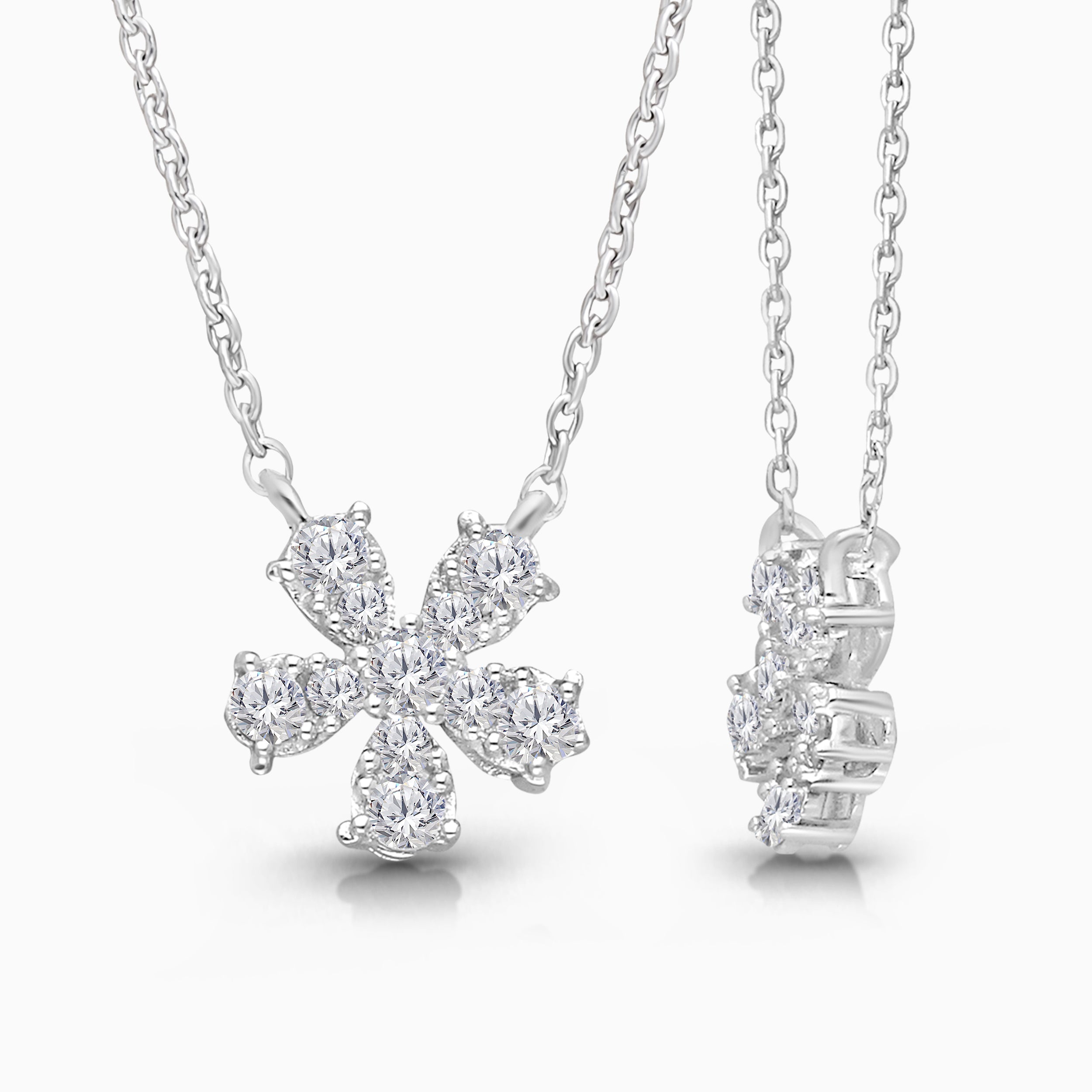 Diamond Flower Pendant