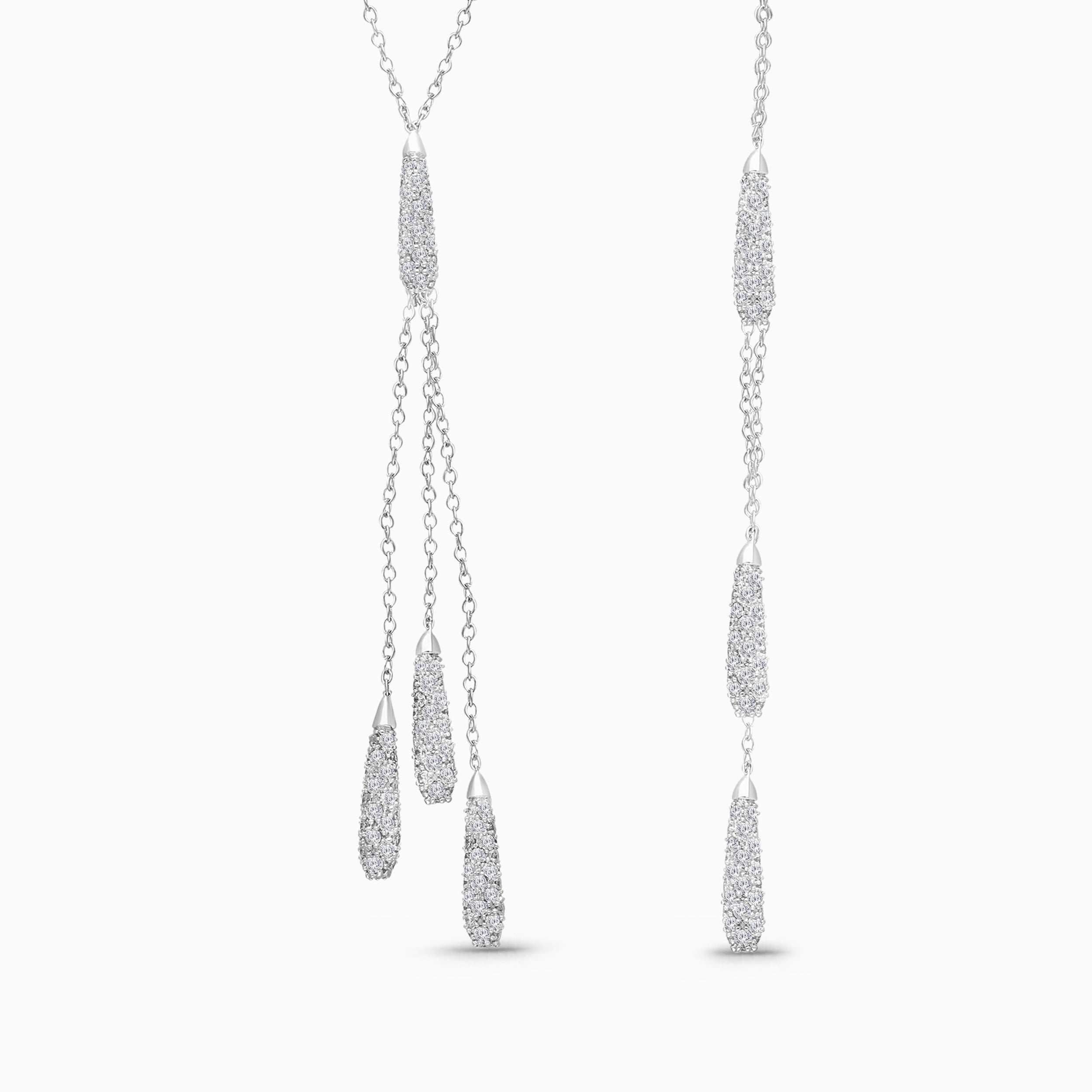 White Diamond Trio Dangle Lariat White Diamond