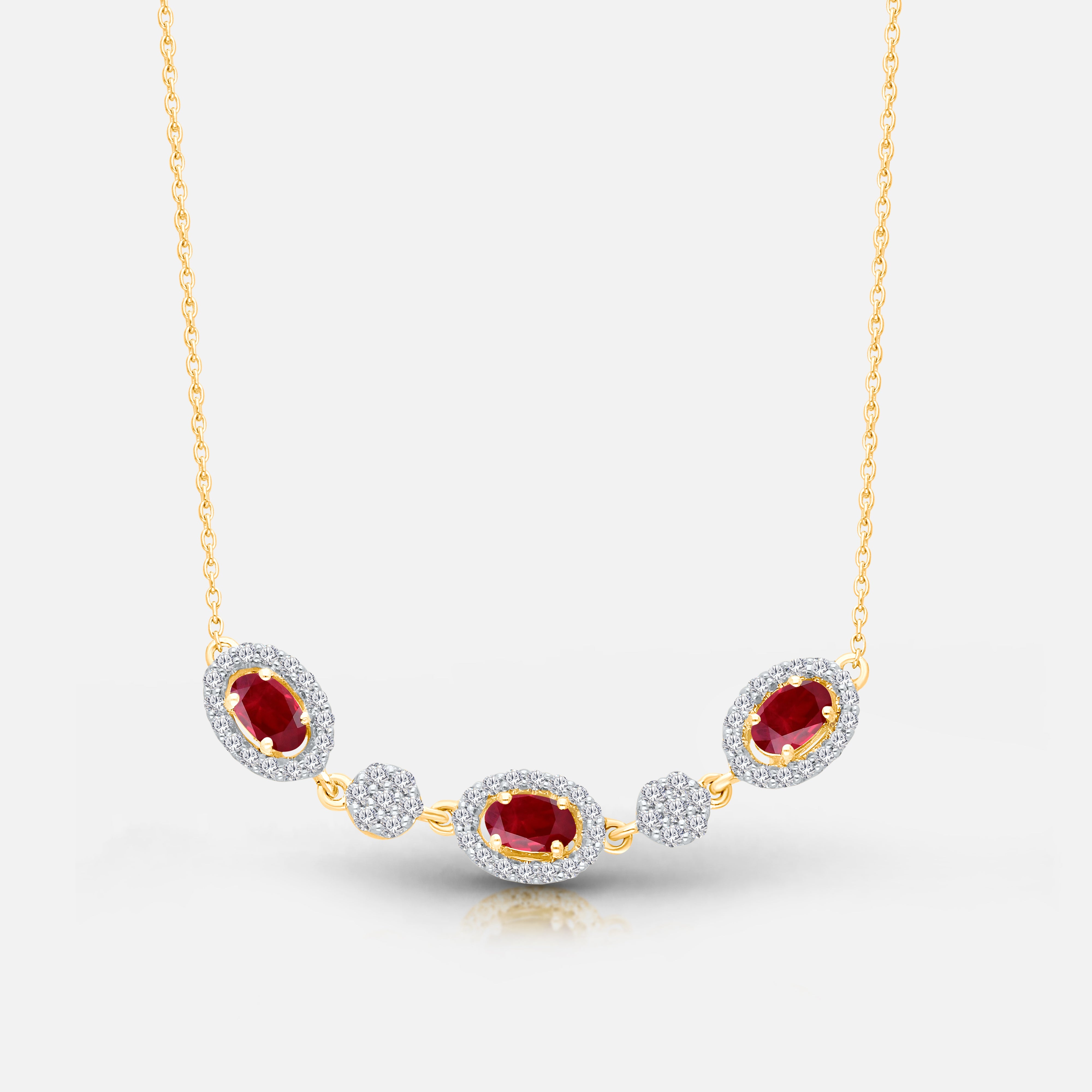Oval Ruby & Diamond Pendant Ruby