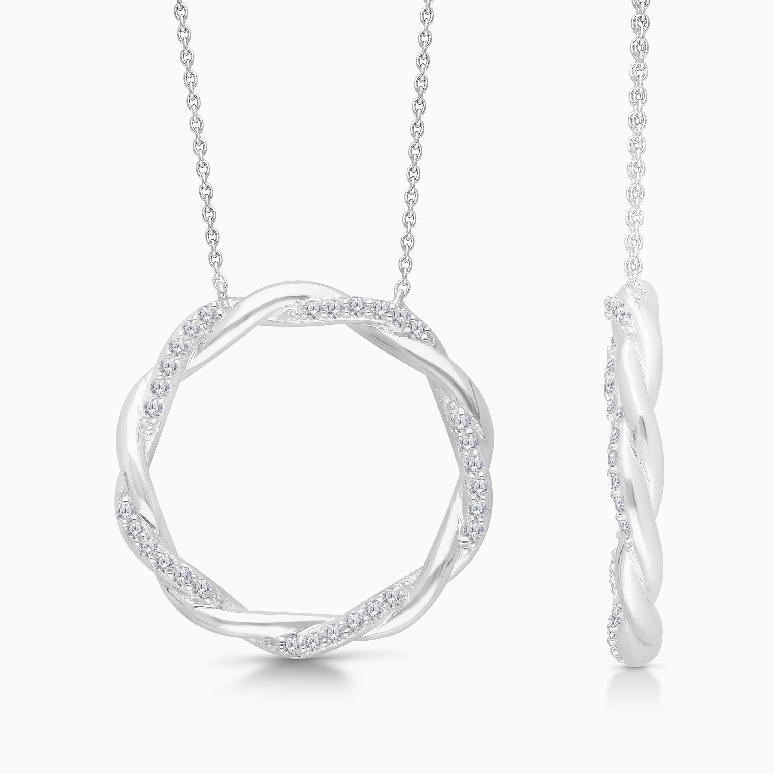 Open Circle Diamond Necklace