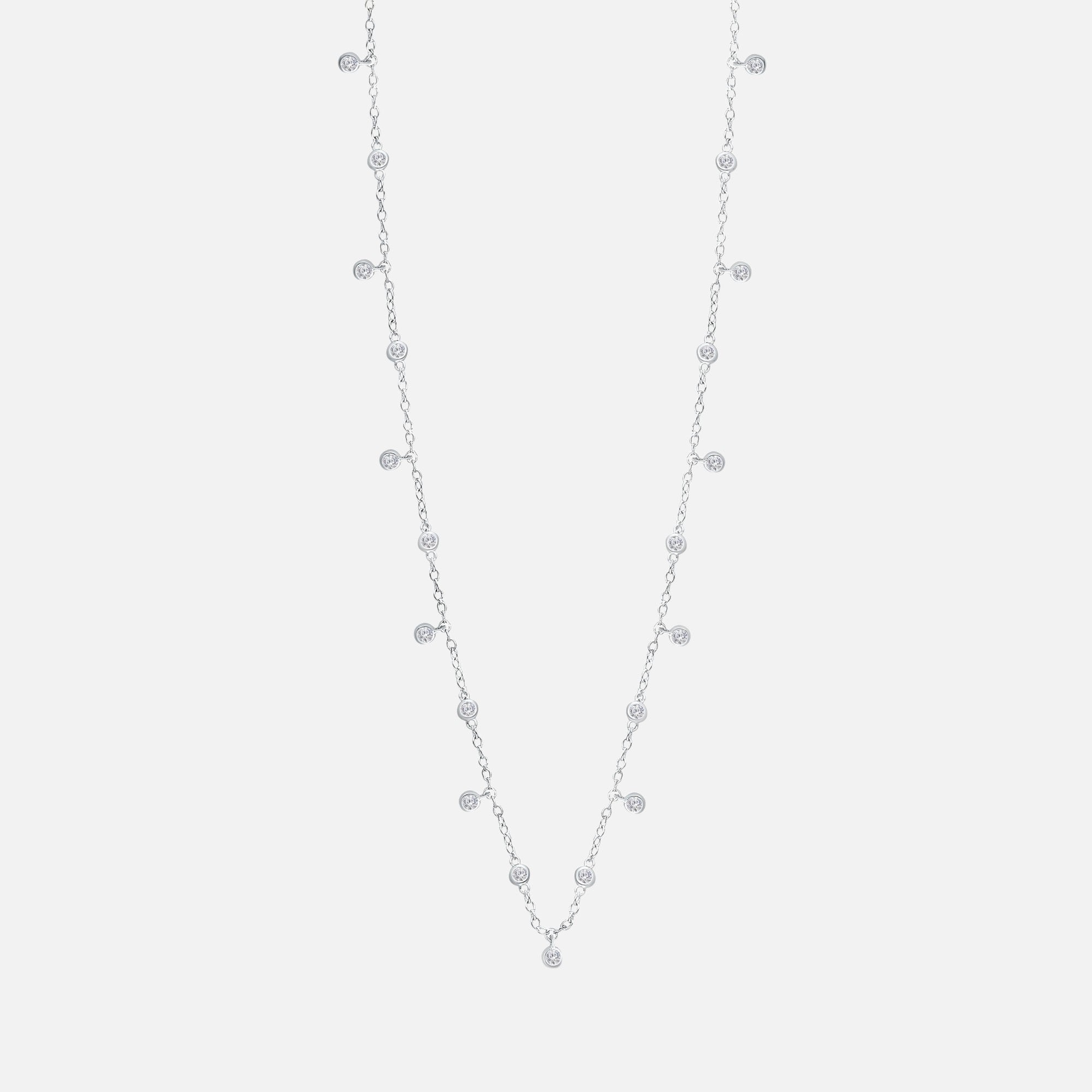 Bubble Diamond Tennis Necklace White Diamond