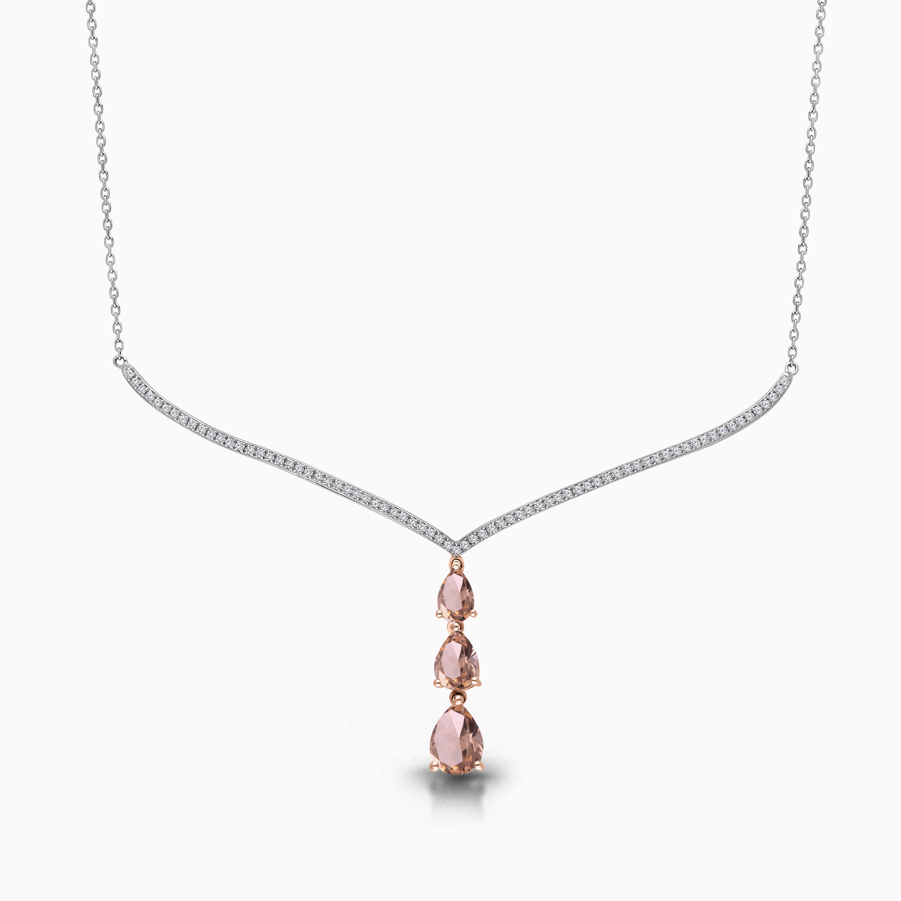 Shimmering Tears Morganite Necklace
