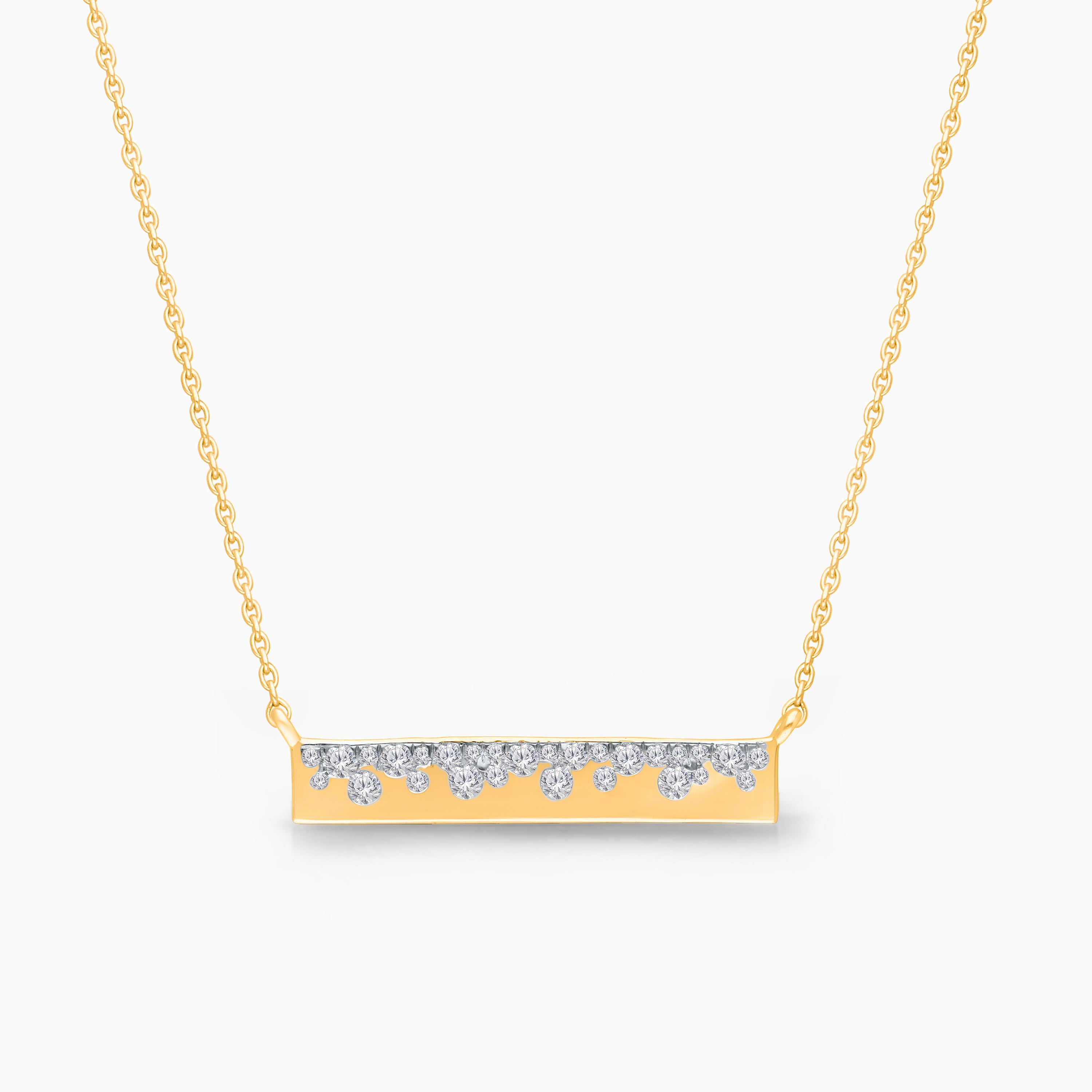 Bubble White Diamond Bar Necklace