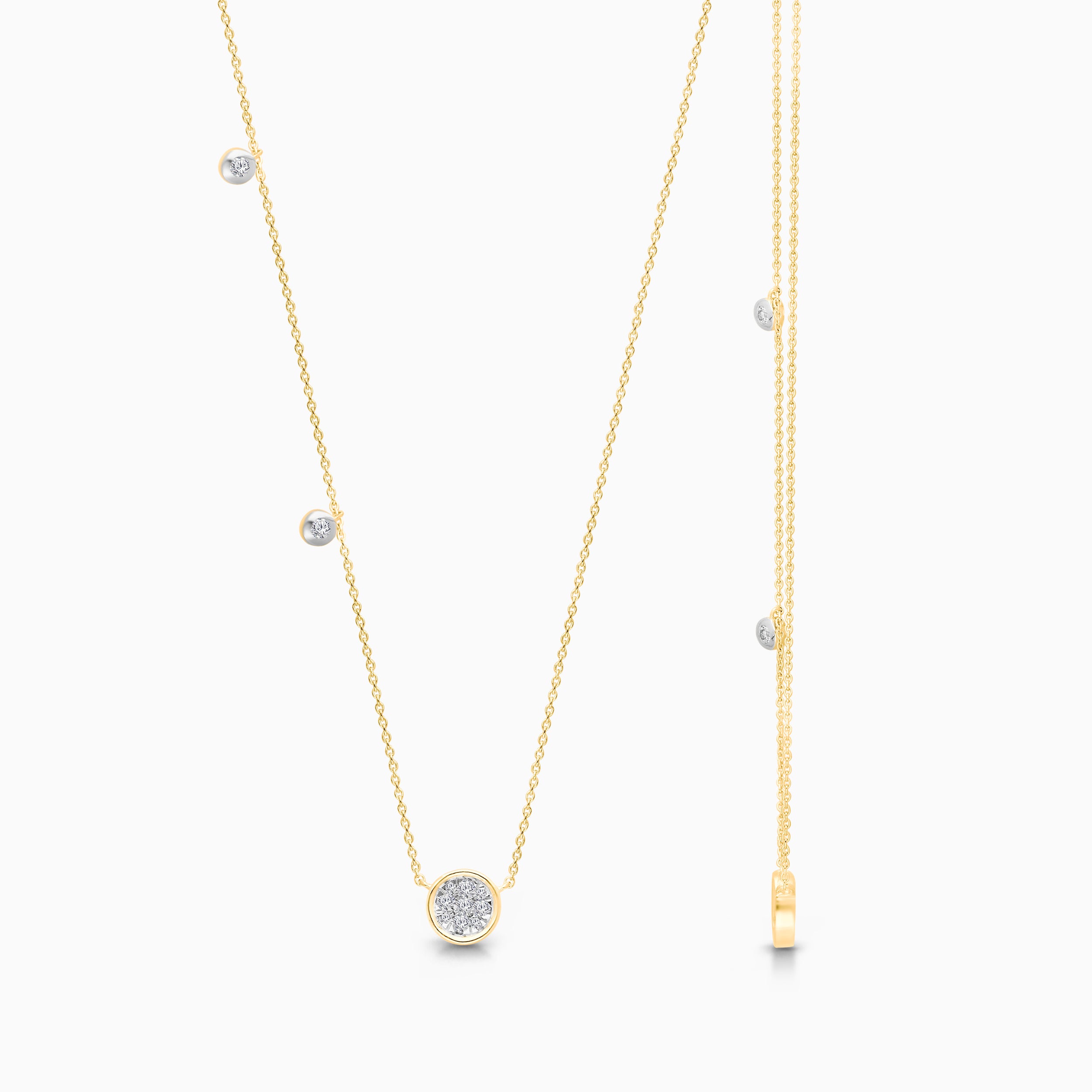 Asymmetrical Diamond Station Necklace