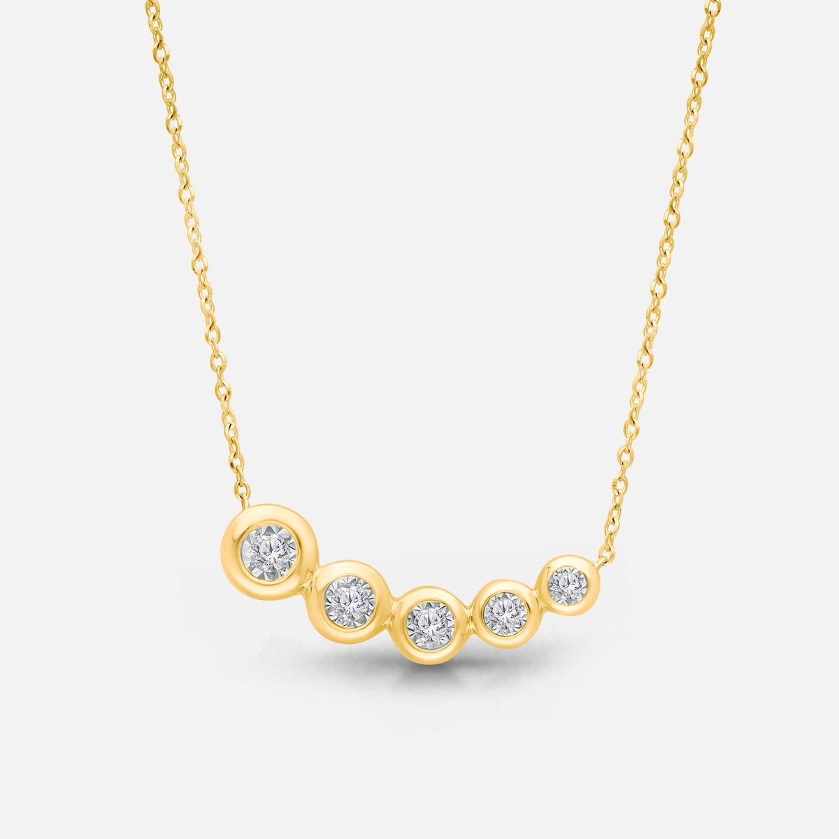 Graduating Bubble Diamond Necklace White Diamond