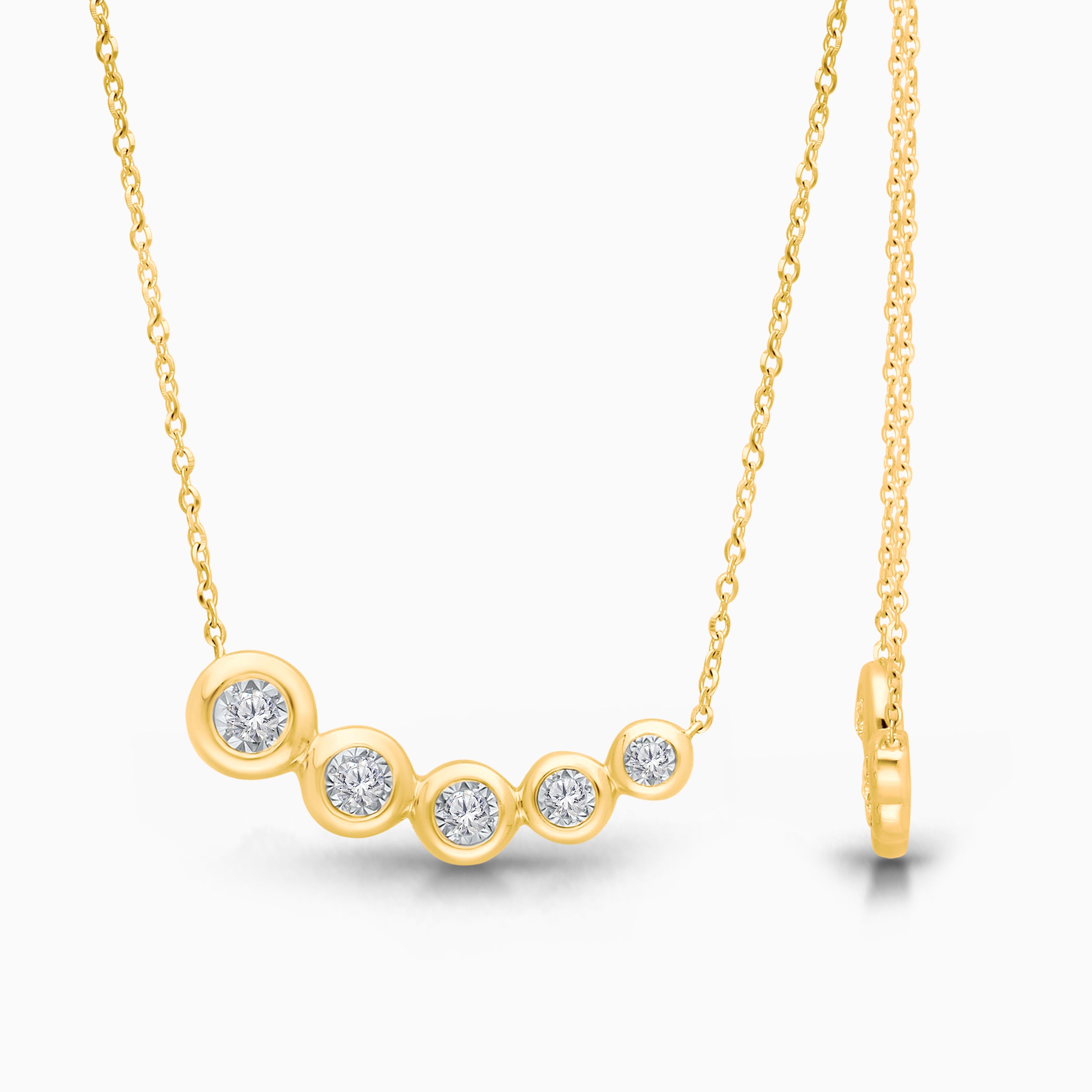 Graduating Bubble Diamond Necklace