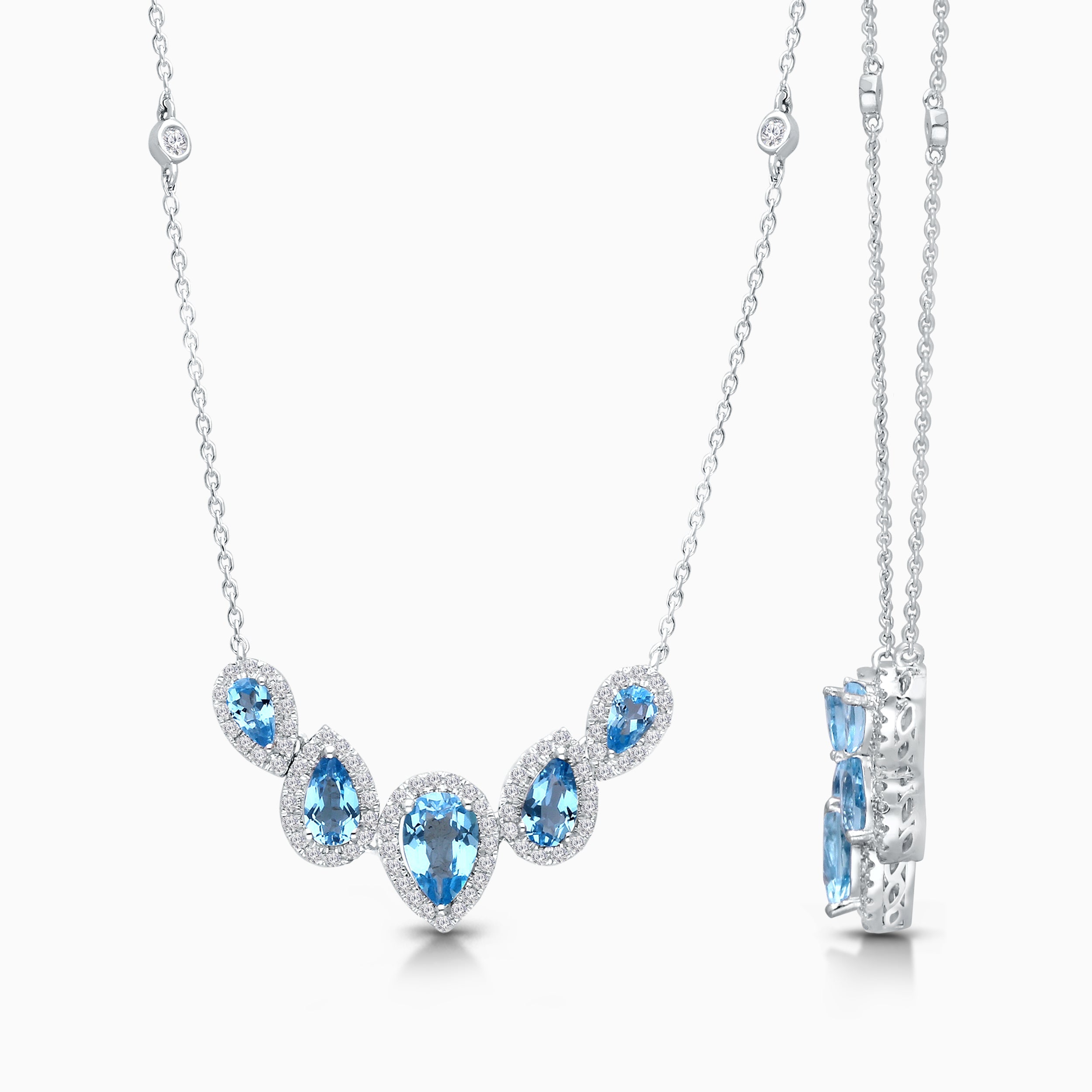 Diamond Dewdrops Topaz Necklace