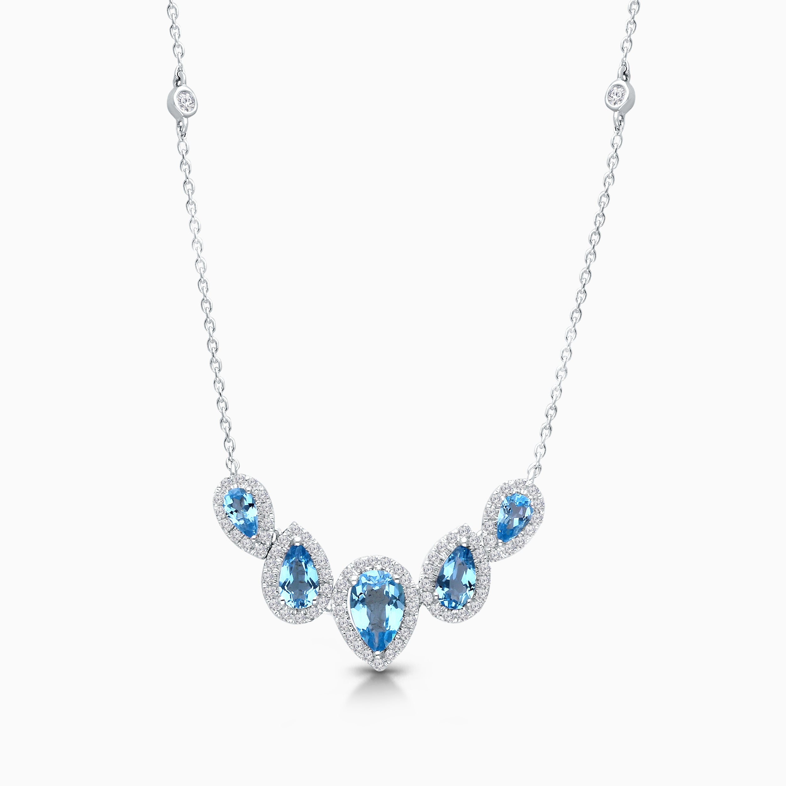 Diamond Dewdrops Topaz Necklace