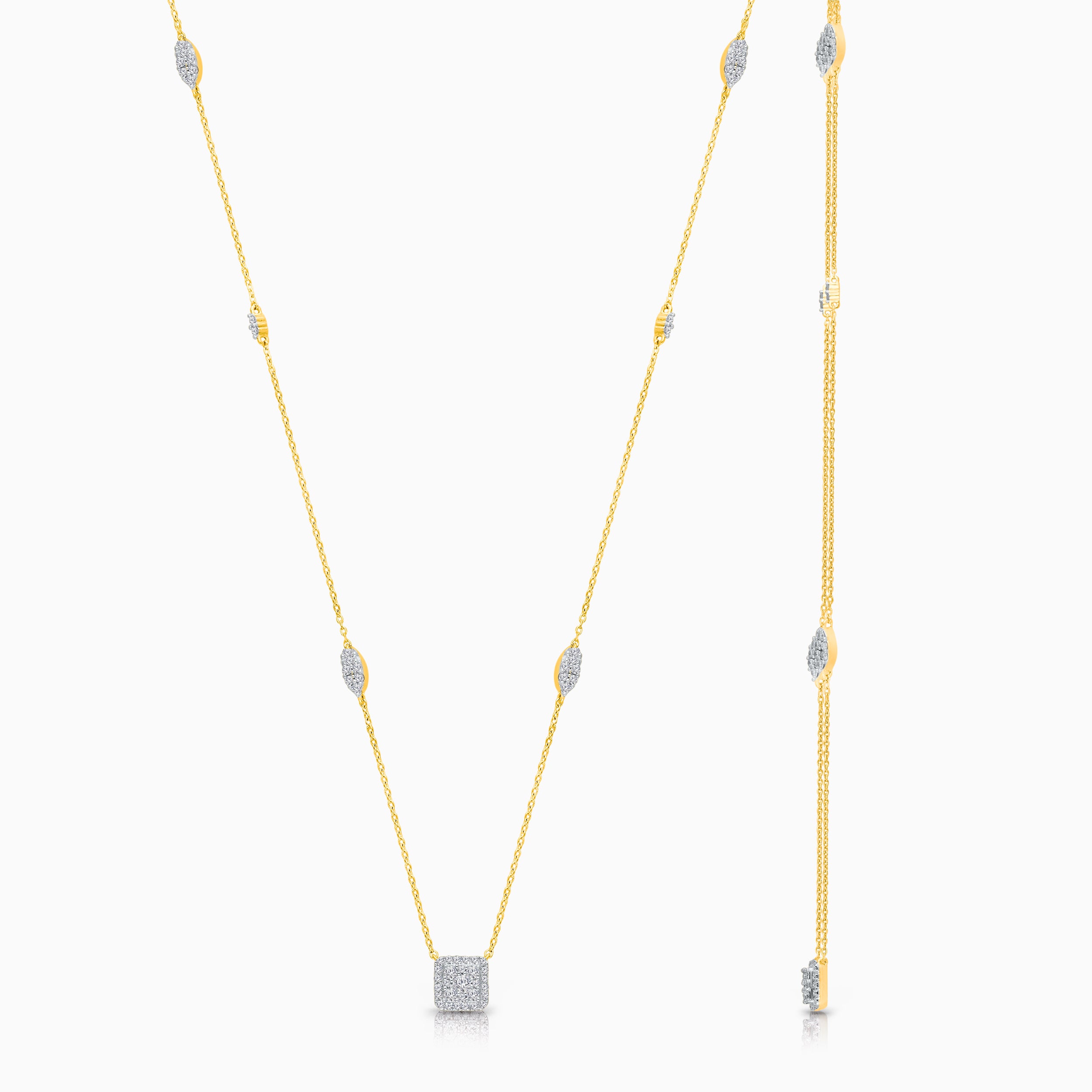 Pave Diamond Princess Chain Necklace