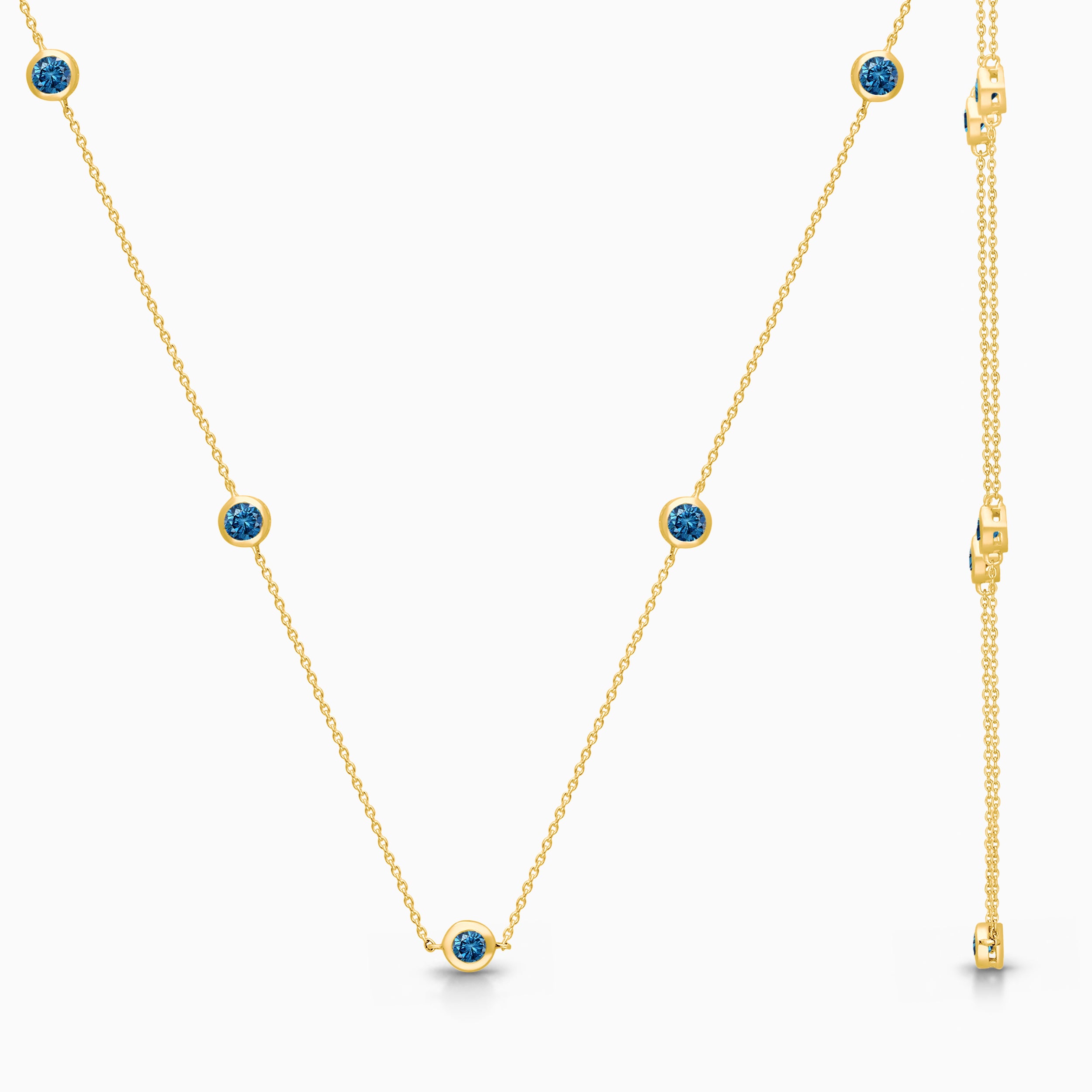Bubble Blue Station Necklace