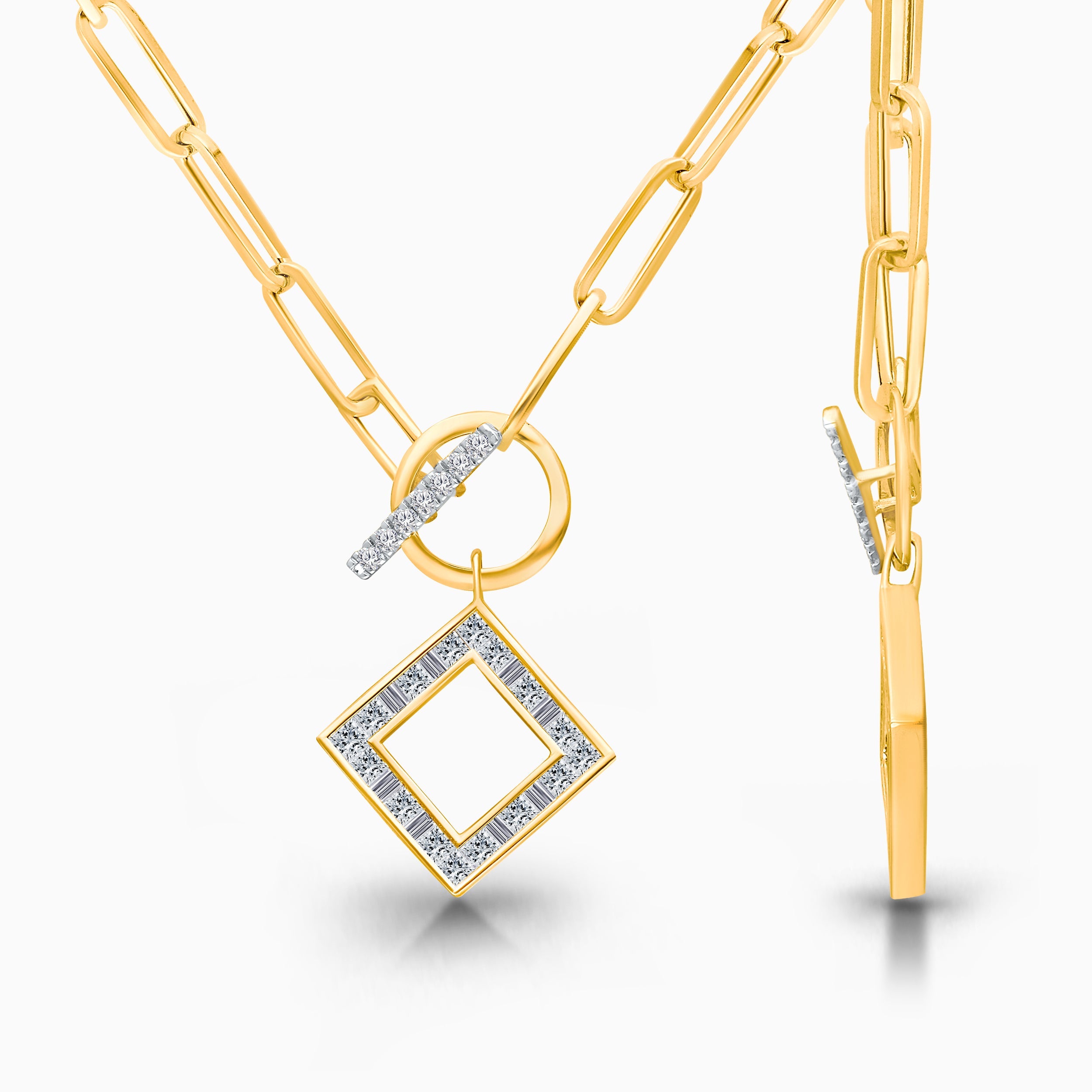 Bold Legendary Diamond Toggle Necklace